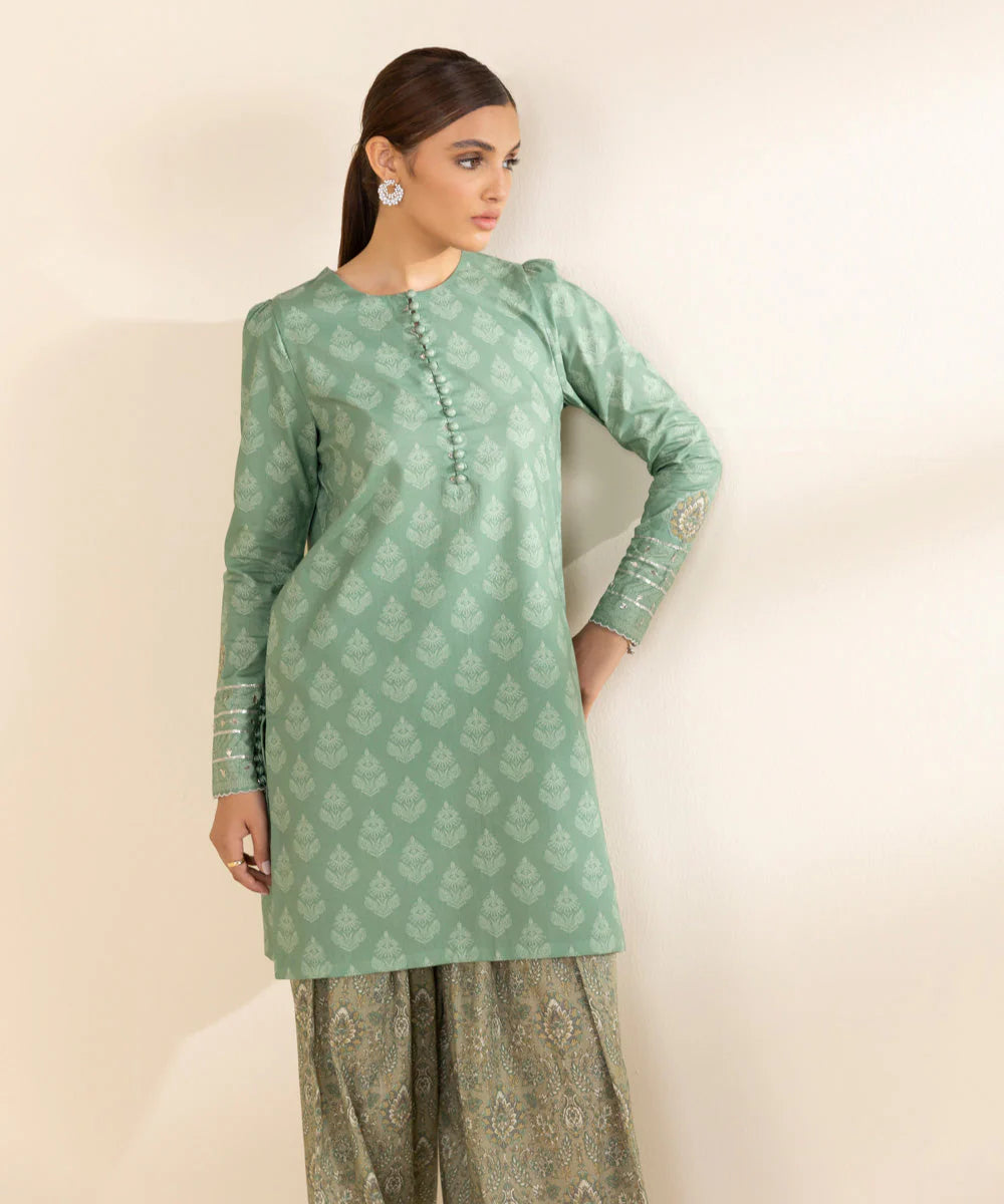 Sapphire Lawn Three Piece Suit With Farshi Shalwar SP-LWN-GR09