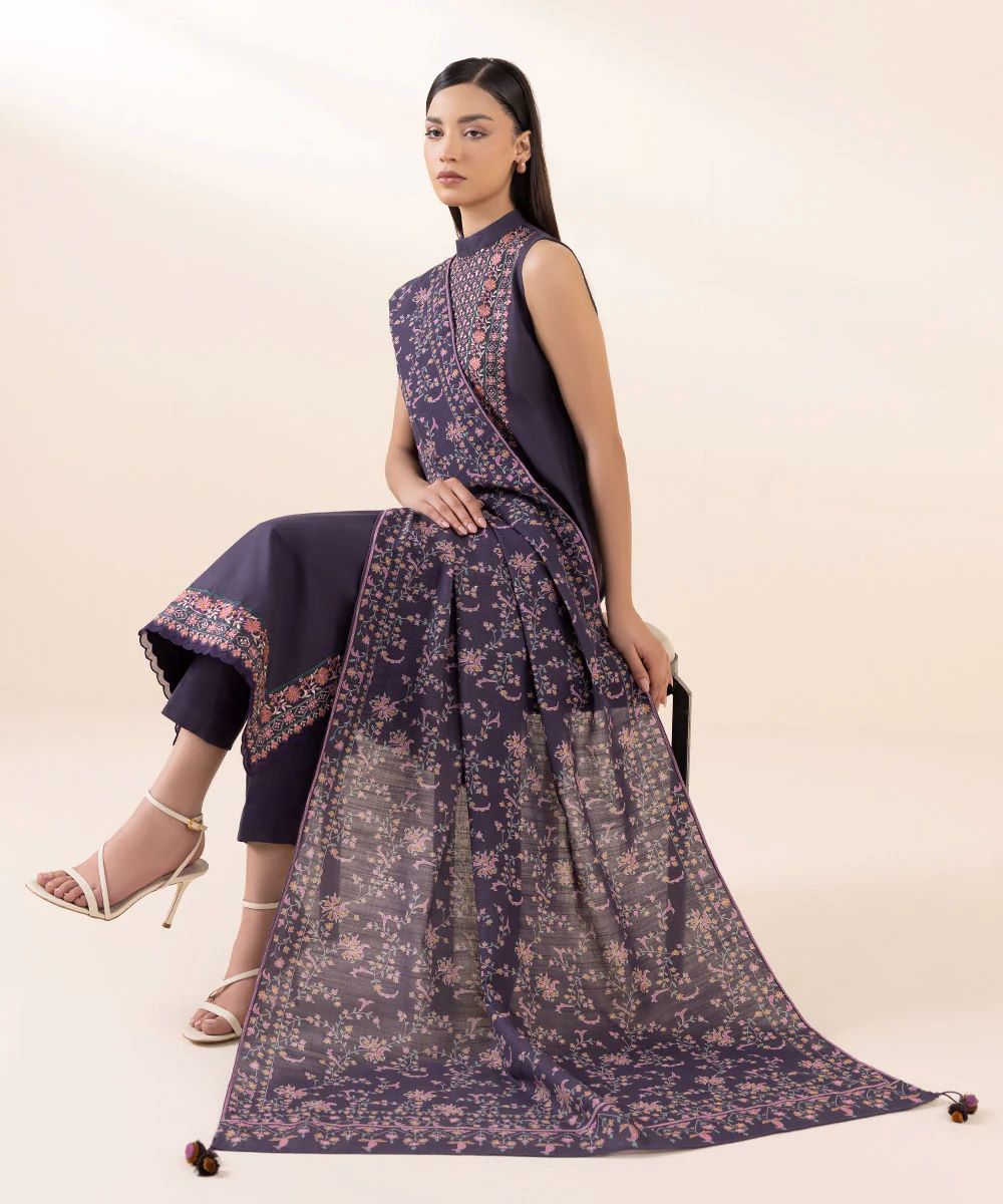 Sapphire Embroided Khaddar Three Piece Suit SP-KHD-PRP02