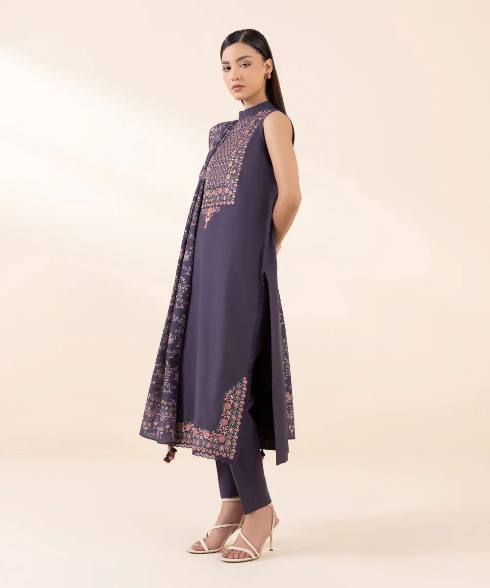 Sapphire Embroided Khaddar Three Piece Suit SP-KHD-PRP02