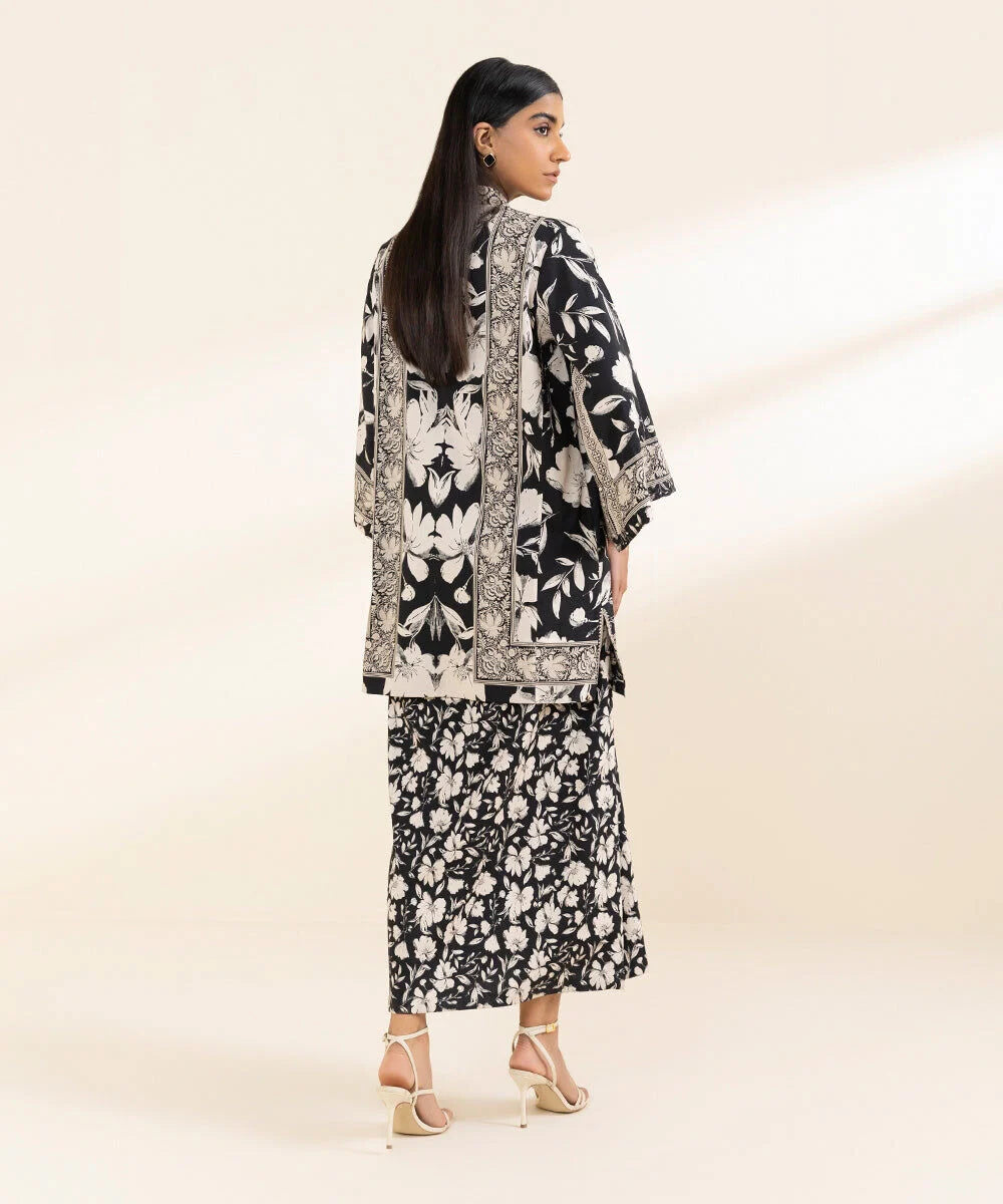 Sapphire Printed Linen Three Piece Suit SP-LNN-BLK04