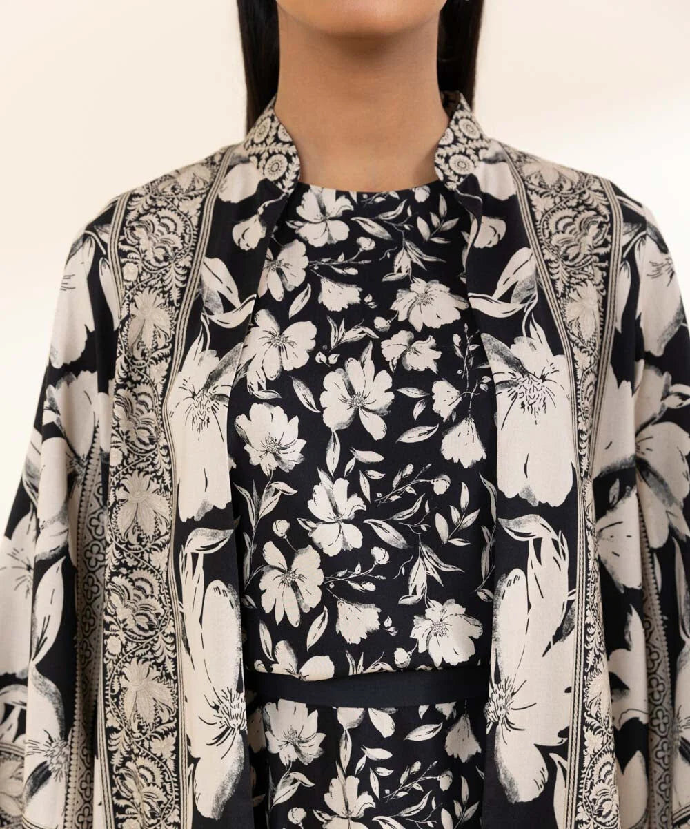 Sapphire Printed Linen Three Piece Suit SP-LNN-BLK04