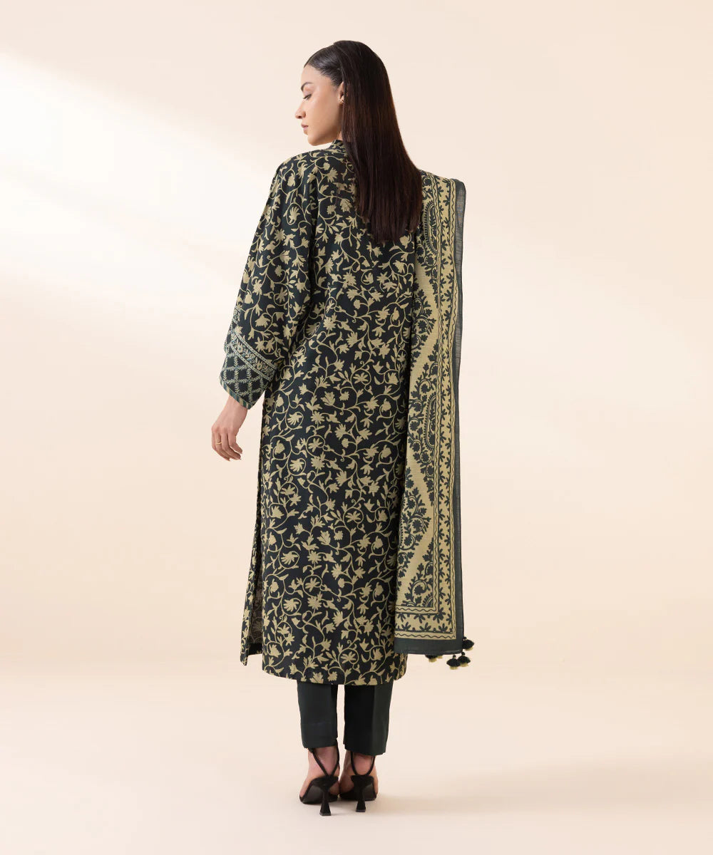 Sapphire Khaddar Three Piece Suit With Pashmina Shawl SP-KHD-BCH01