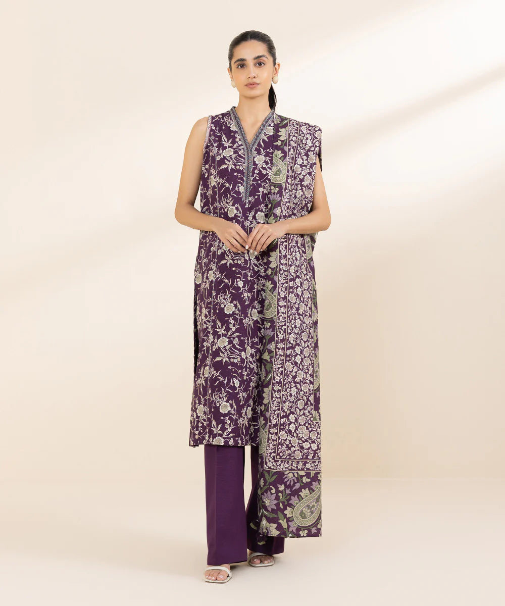 Sapphire Khaddar Three Piece Suit SP-KHD-PRP03