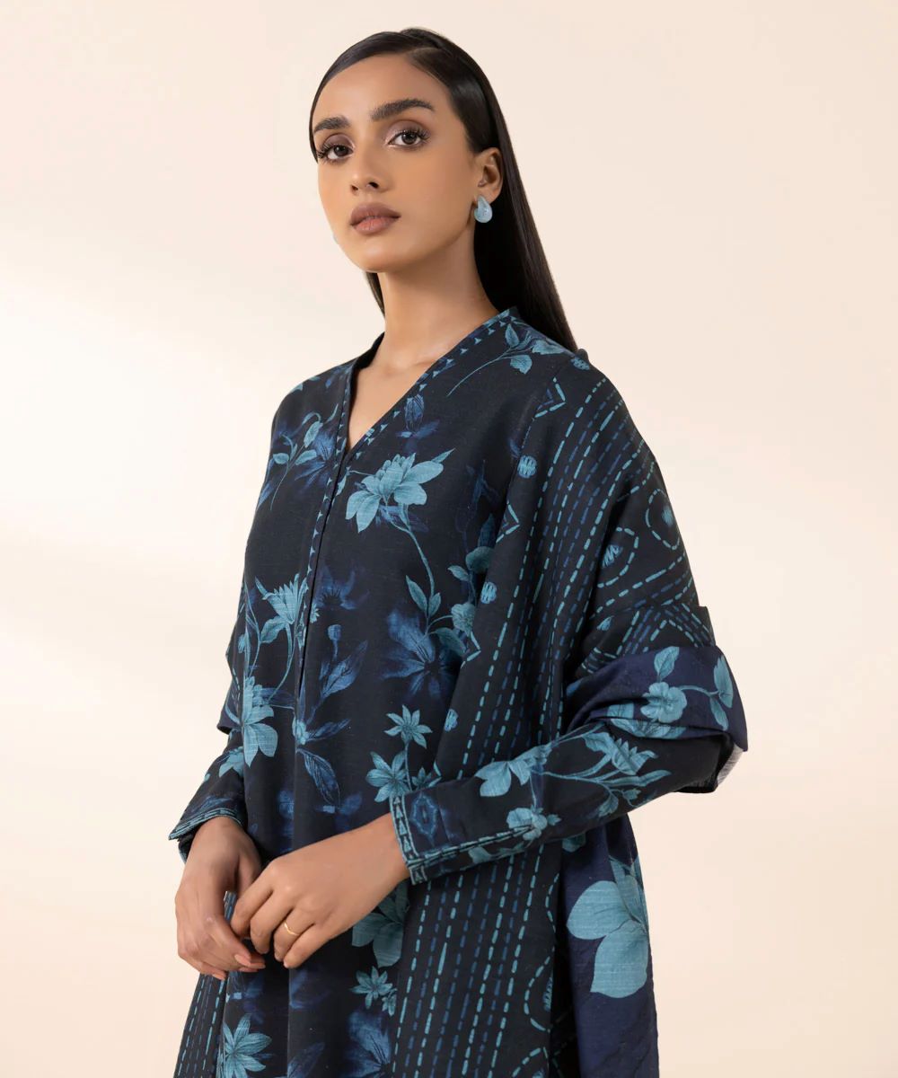 Sapphire Khaddar Three Piece Suit SP-KHD-BLU03