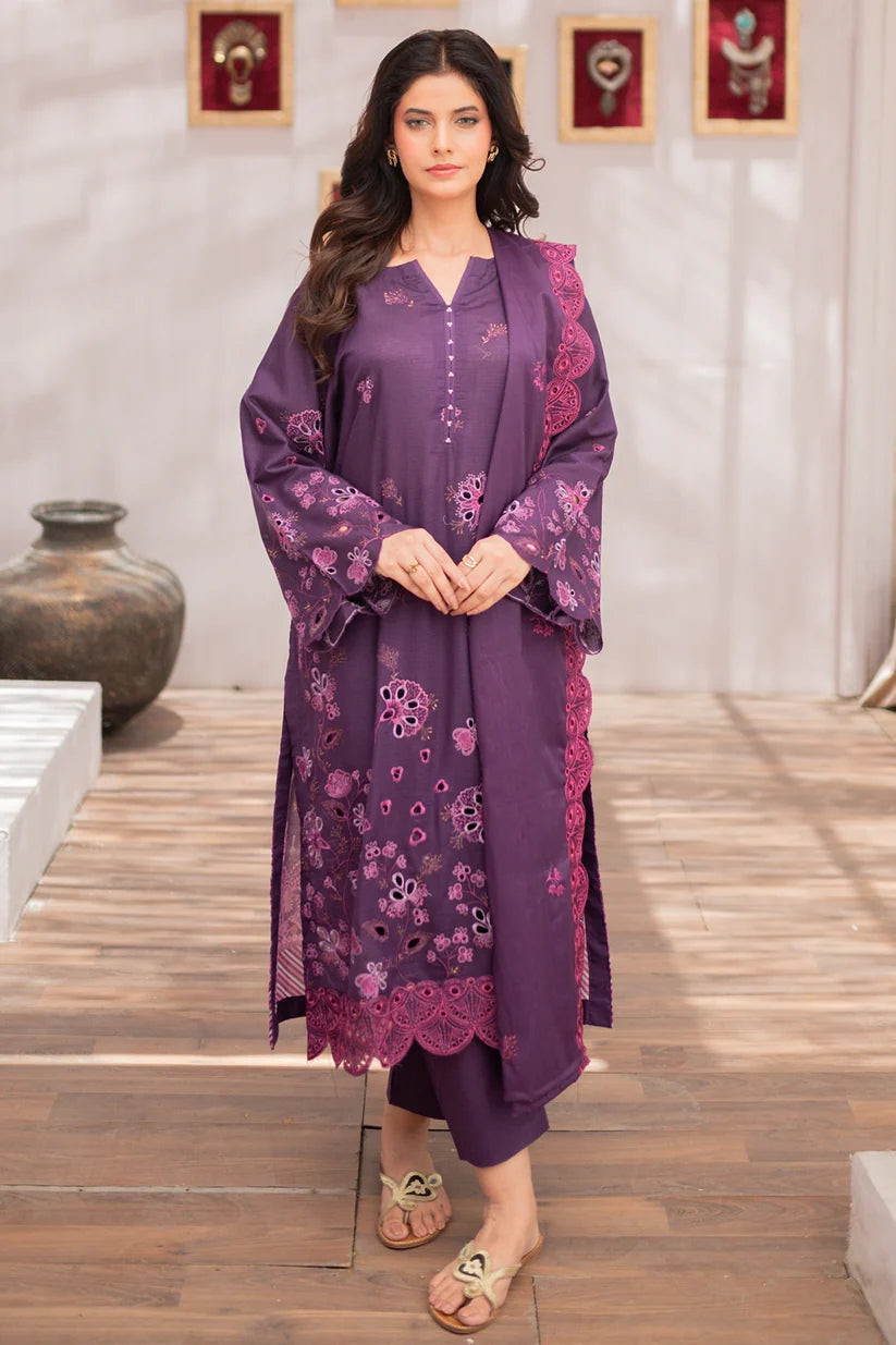 Uznau Premium Embroided Lawn Three Piece Suit UZ-LWN-PRP03