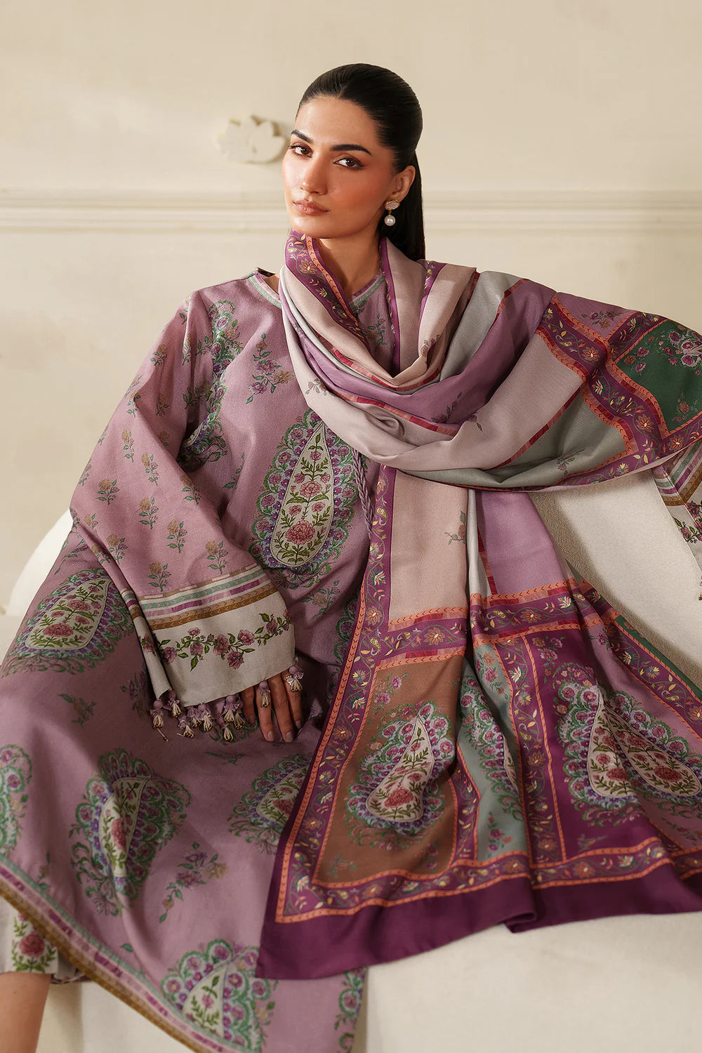 Baroque Viscose Linen Three Piece Suit BR-VC-PNK01