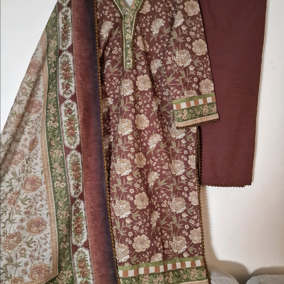 Ethnic khaddar pakistani winter trouser dupatta kameez Traditional Clothing Dress