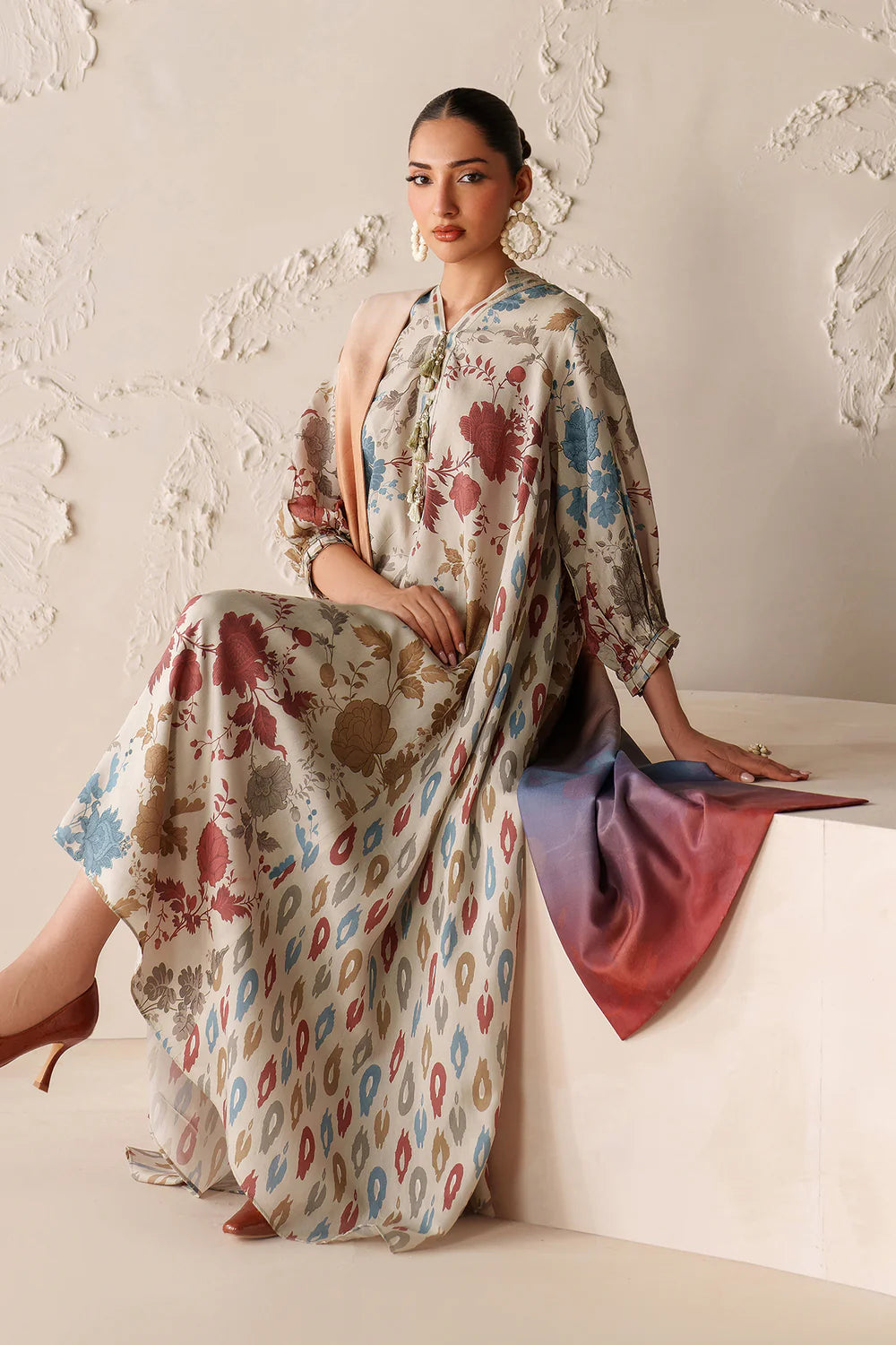 Baroque Viscose Linen Three Piece Suit BR-VC-WHT01