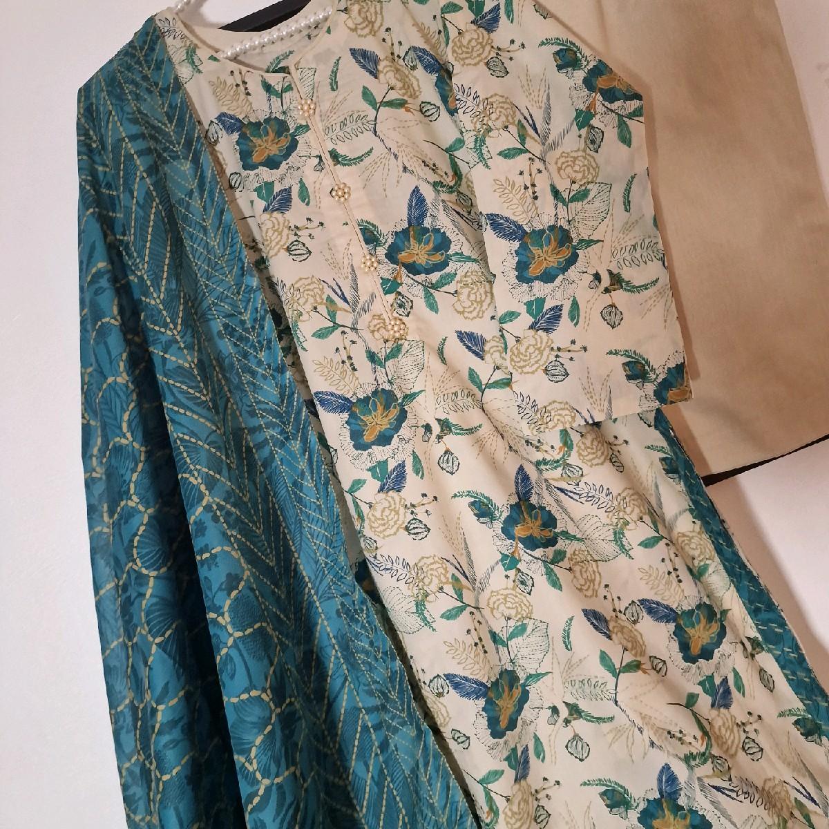 Sapphire lawn summer Pakistani trouser kameez dupatta Traditional Clothing Floral printed