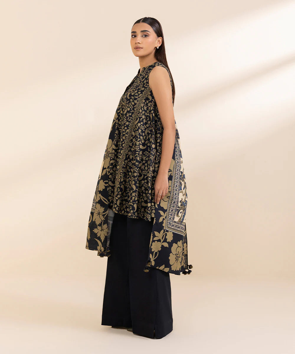 Sapphire Khaddar Three Piece Suit SP-KHD-BLK03
