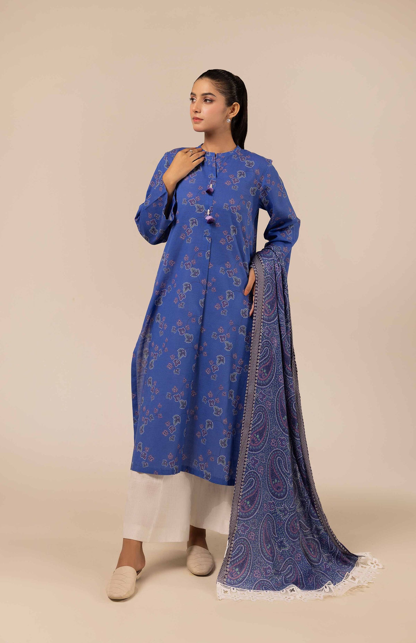 Nishaat Khaddar Three Piece Suit NS-KHD-BLU03