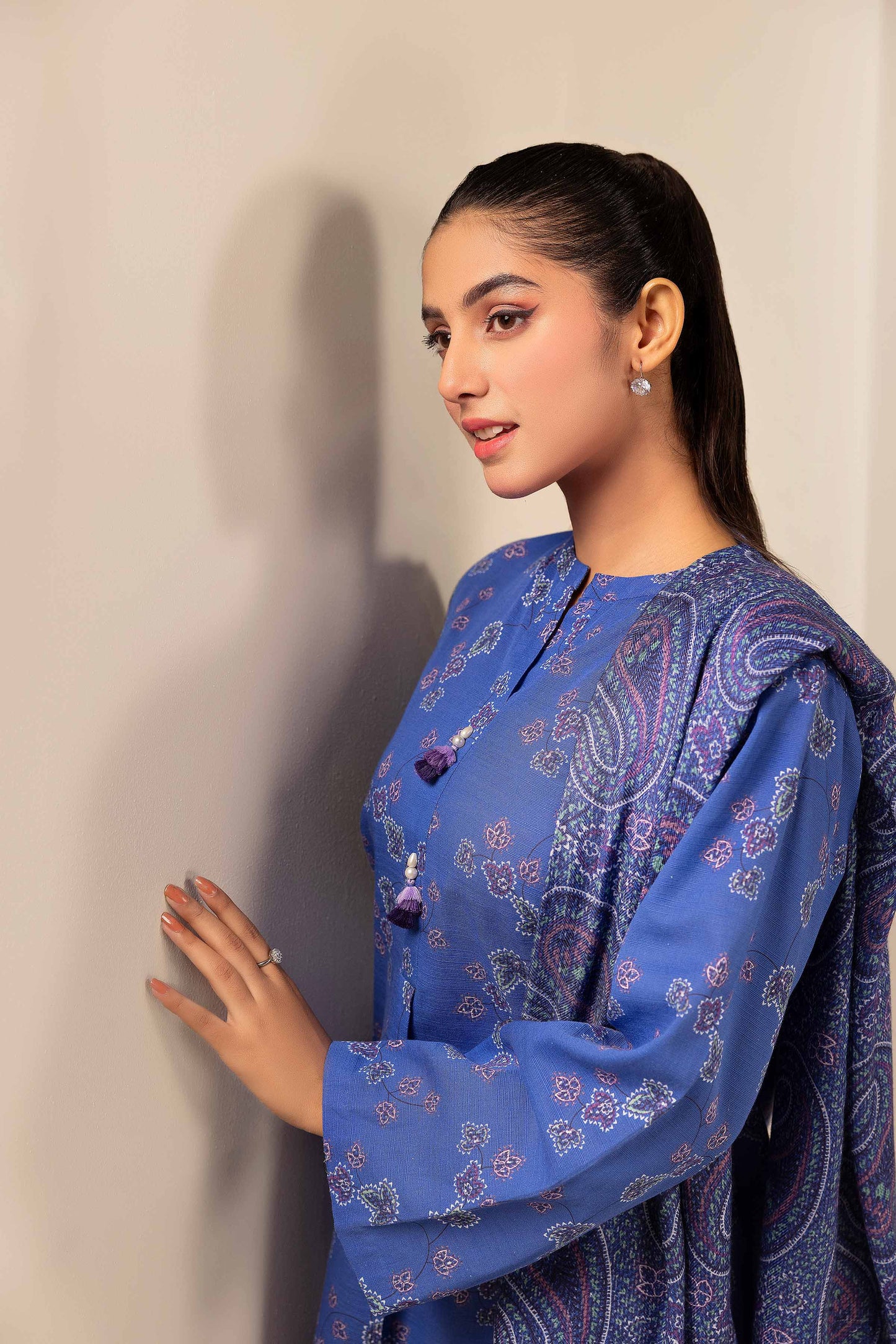 Nishaat Khaddar Three Piece Suit NS-KHD-BLU03