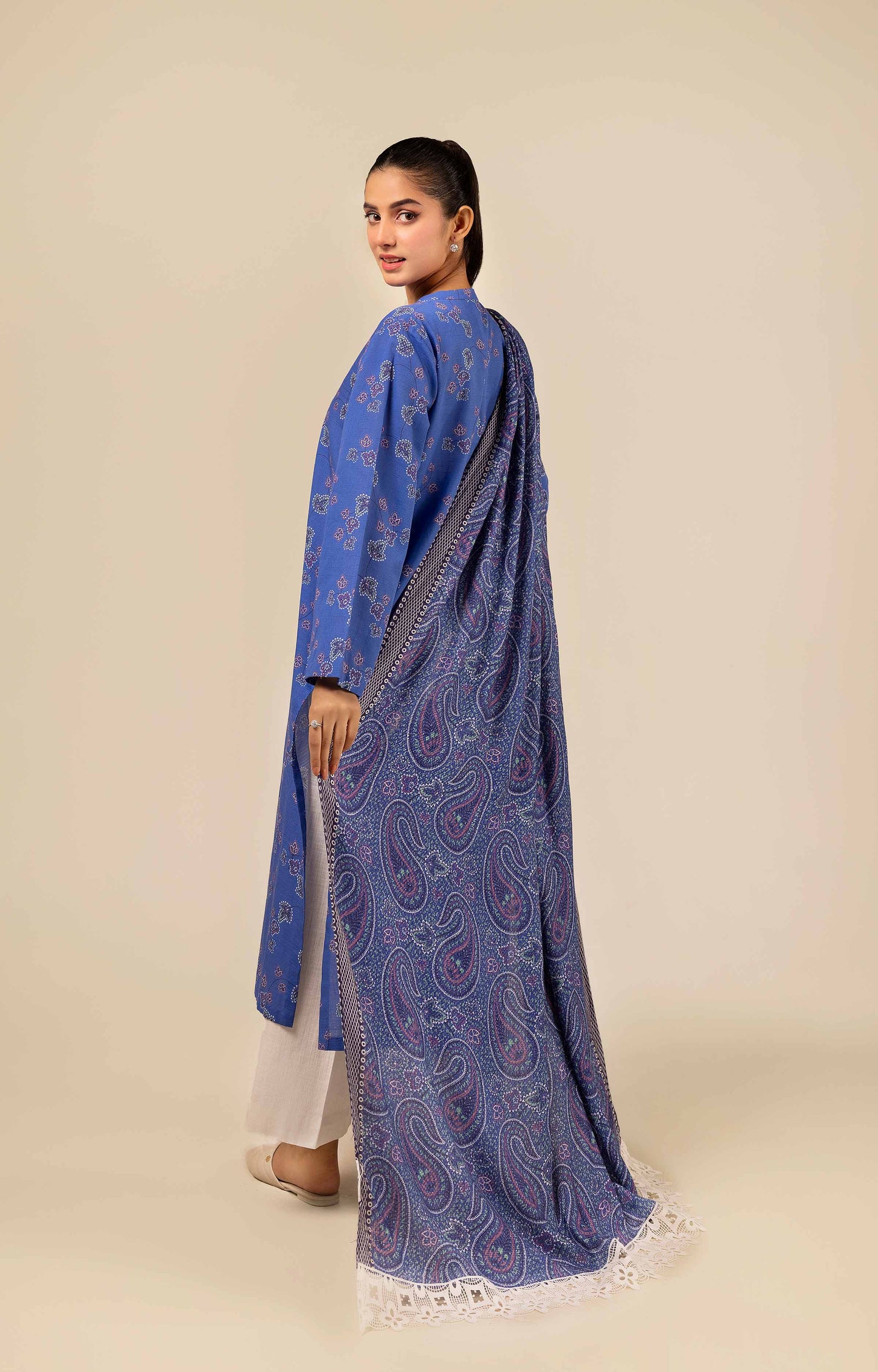 Nishaat Khaddar Three Piece Suit NS-KHD-BLU03
