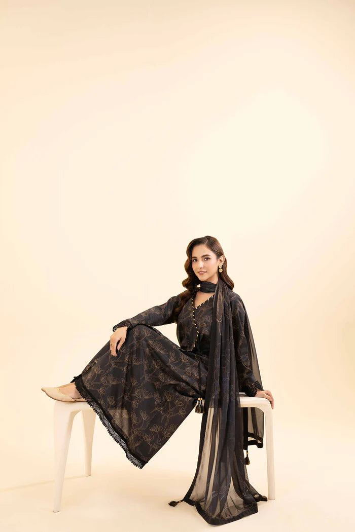 Nishaat Dobby Lawn Suit With Chifoon Dupatta NS-LWN-BLK01