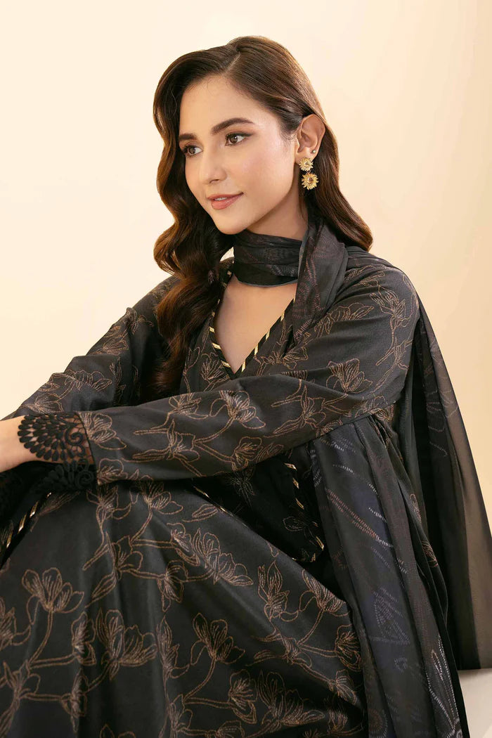 Nishaat Dobby Lawn Suit With Chifoon Dupatta NS-LWN-BLK01