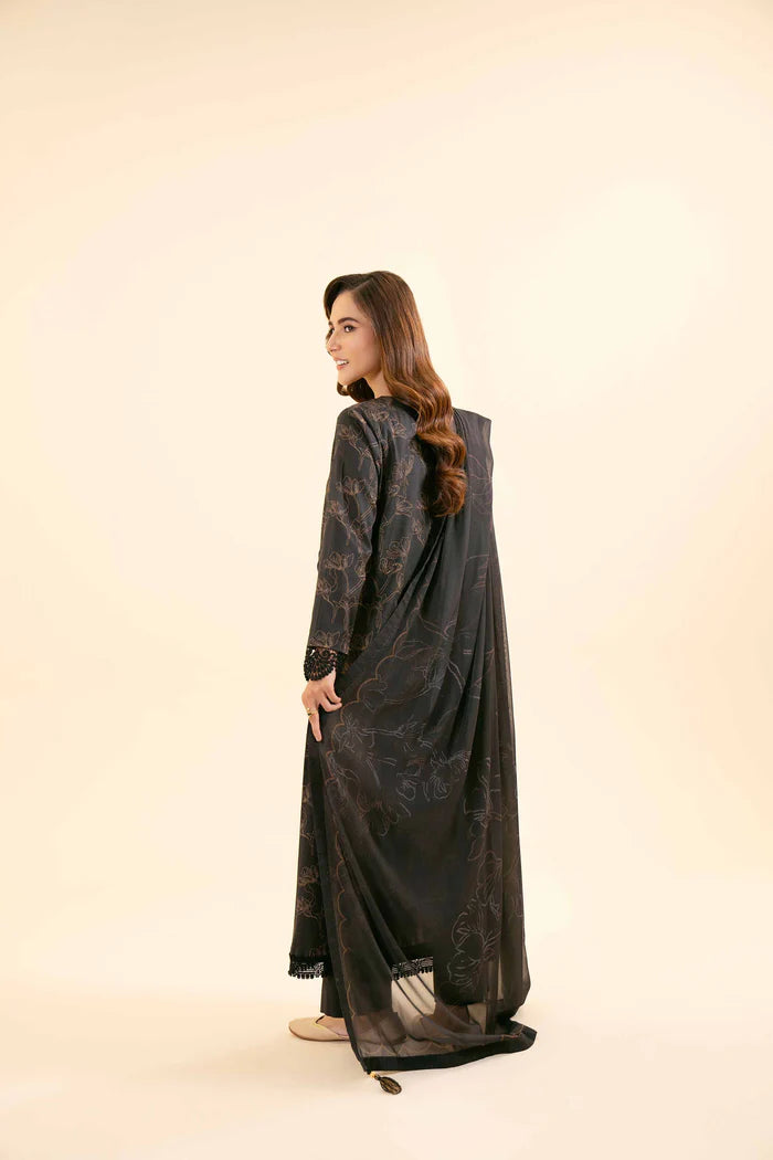 Nishaat Dobby Lawn Suit With Chifoon Dupatta NS-LWN-BLK01