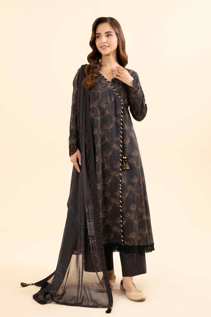 Nishaat Dobby Lawn Suit With Chifoon Dupatta NS-LWN-BLK01