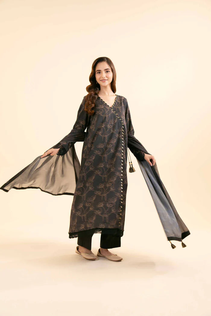 Nishaat Dobby Lawn Suit With Chifoon Dupatta NS-LWN-BLK01