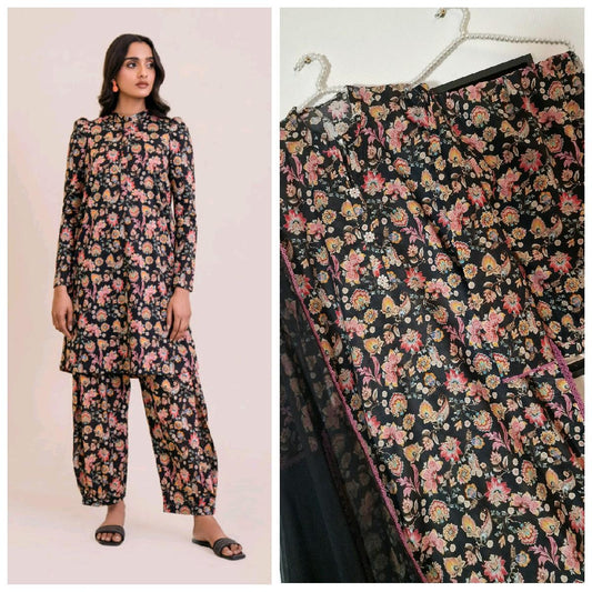 Sapphire Summer Lawn Trouser Kameez Dupatta Traditional Dress SP-LWN-BLK06