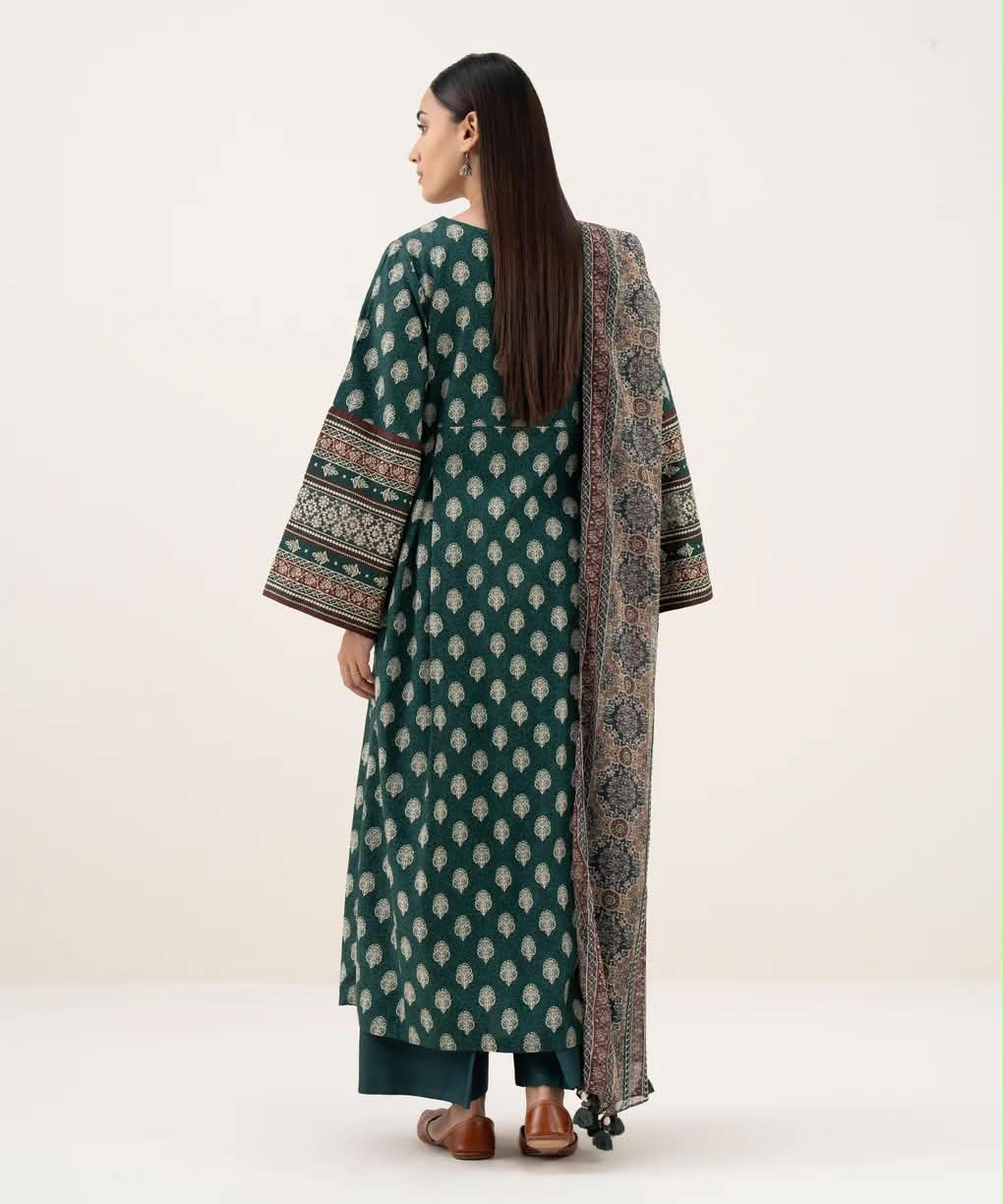 Sapphire Embroidered Linen Three Piece Suit SP-LNN-GR07