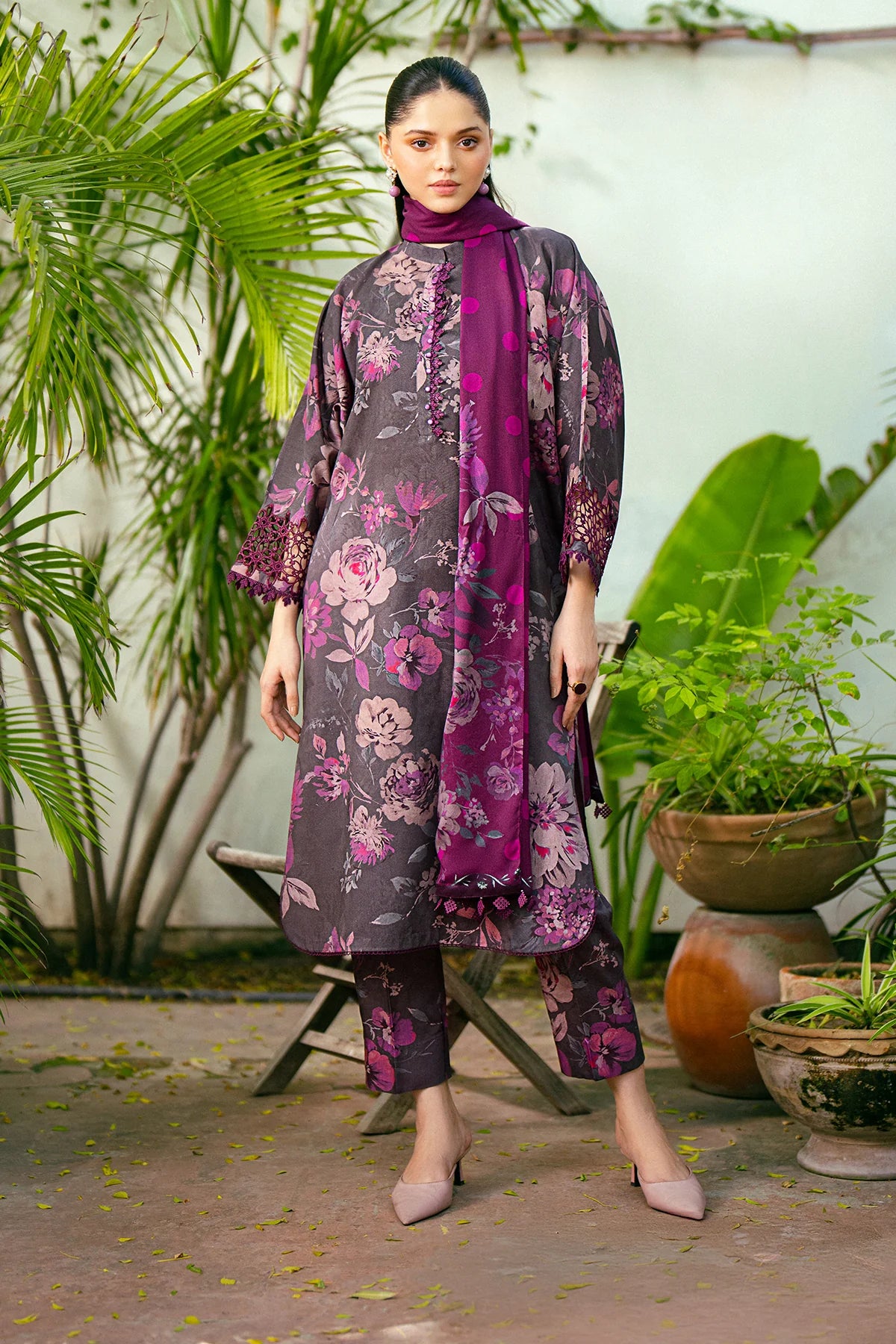 Baroque Embroided Viscose Three Piece Suit BR-VC-PRP01