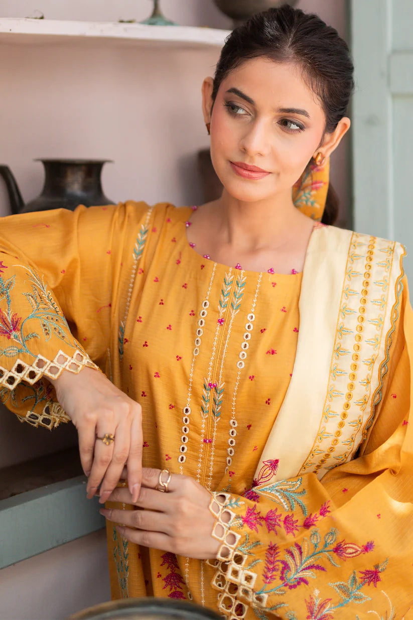 Uznau Premium Embroided Lawn Three Piece Suit UZ-LWN-YL04