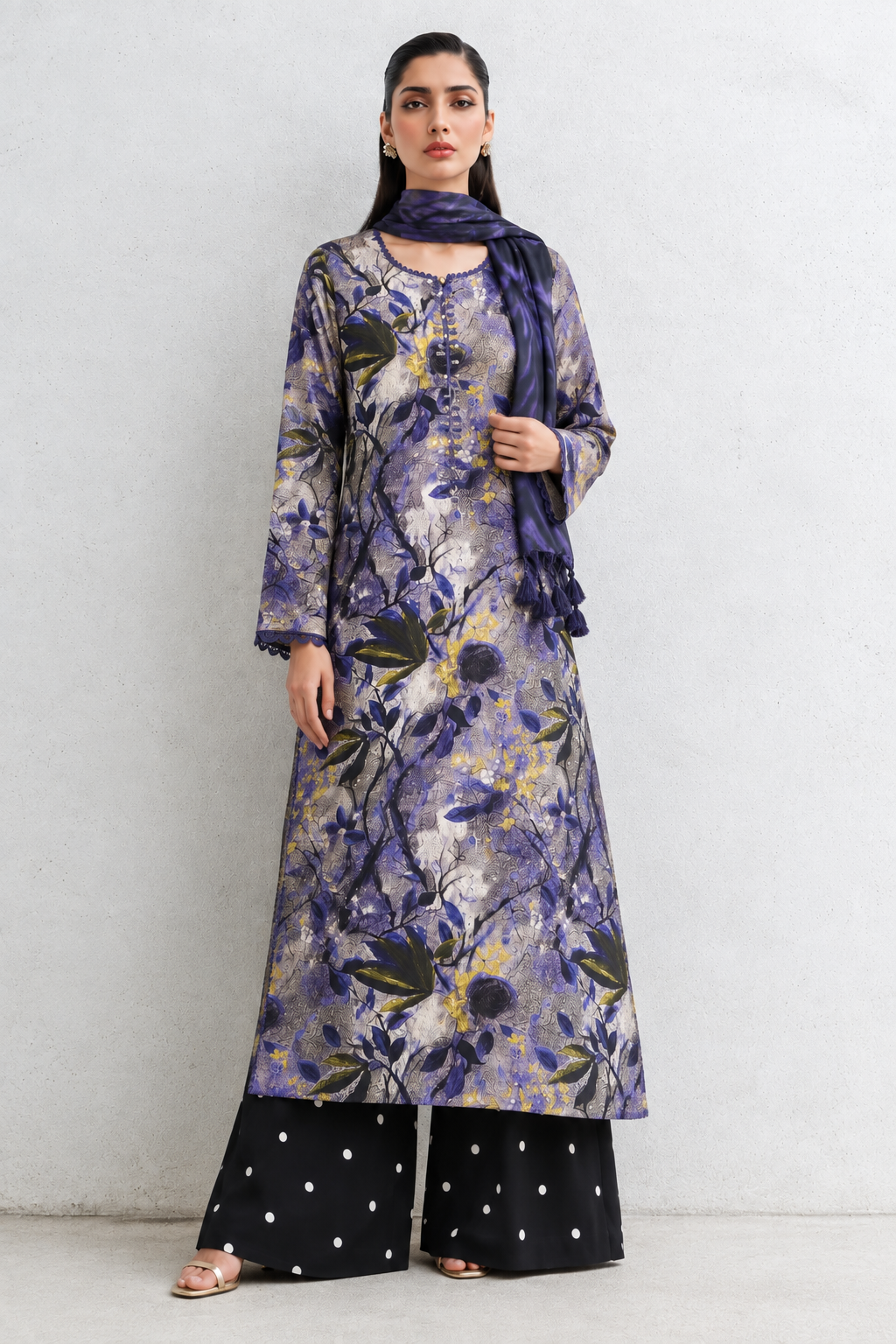 Uznau Winter Linen Three Piece Suit UZ-LNN-PRP021
