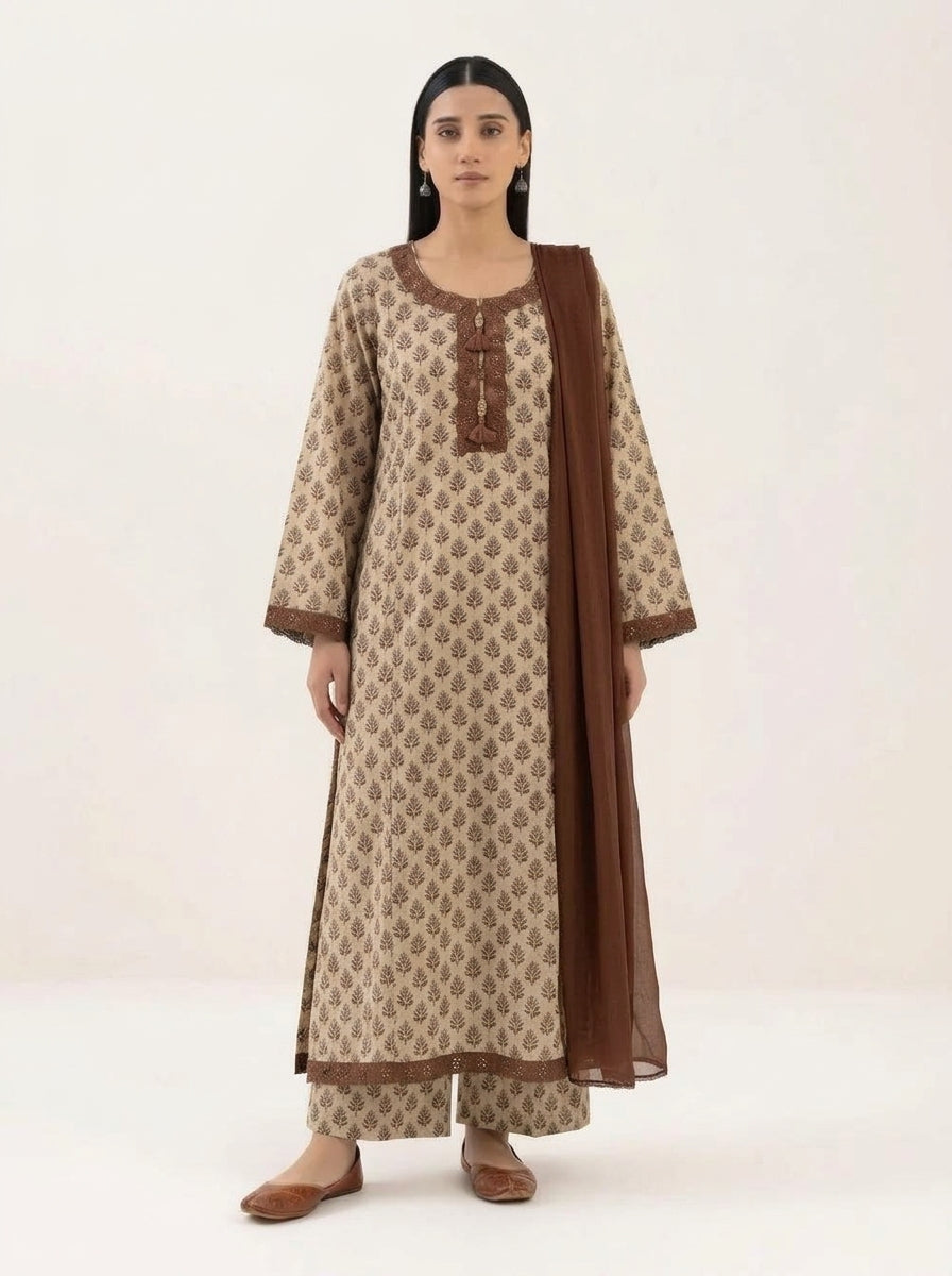 Uznau Linen Three Piece Suit UZ-LNN-BR029