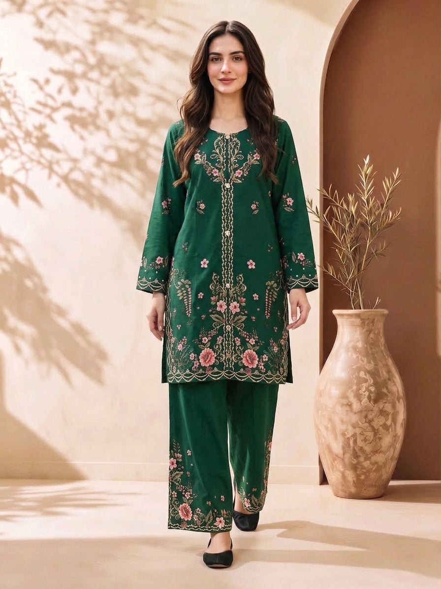 Uznau Linen Co ord Two Piece Suit UZ-LNN-GR017