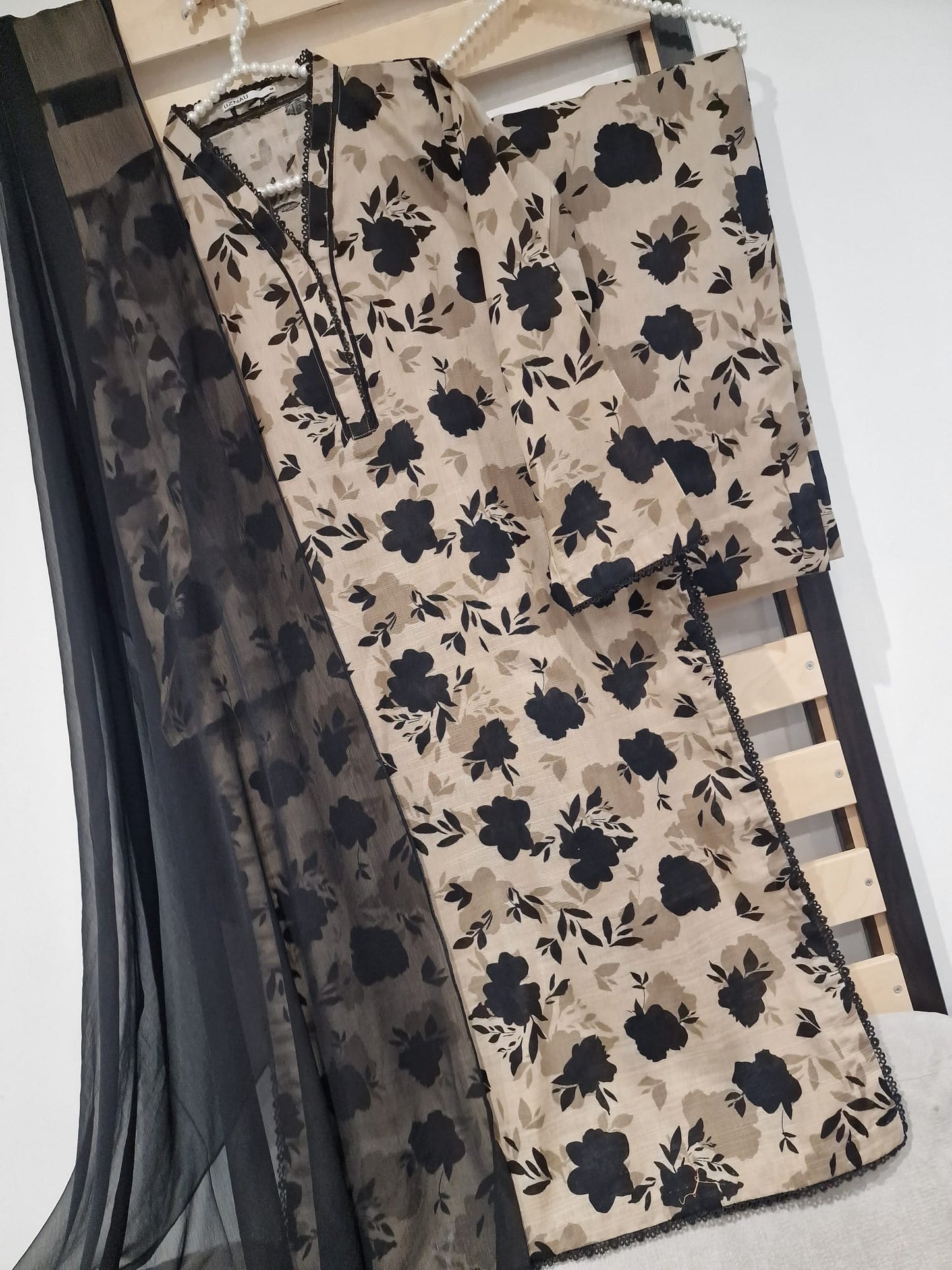 Uznau Khaddar Three Piece Suit UZ-KHD-BLK04