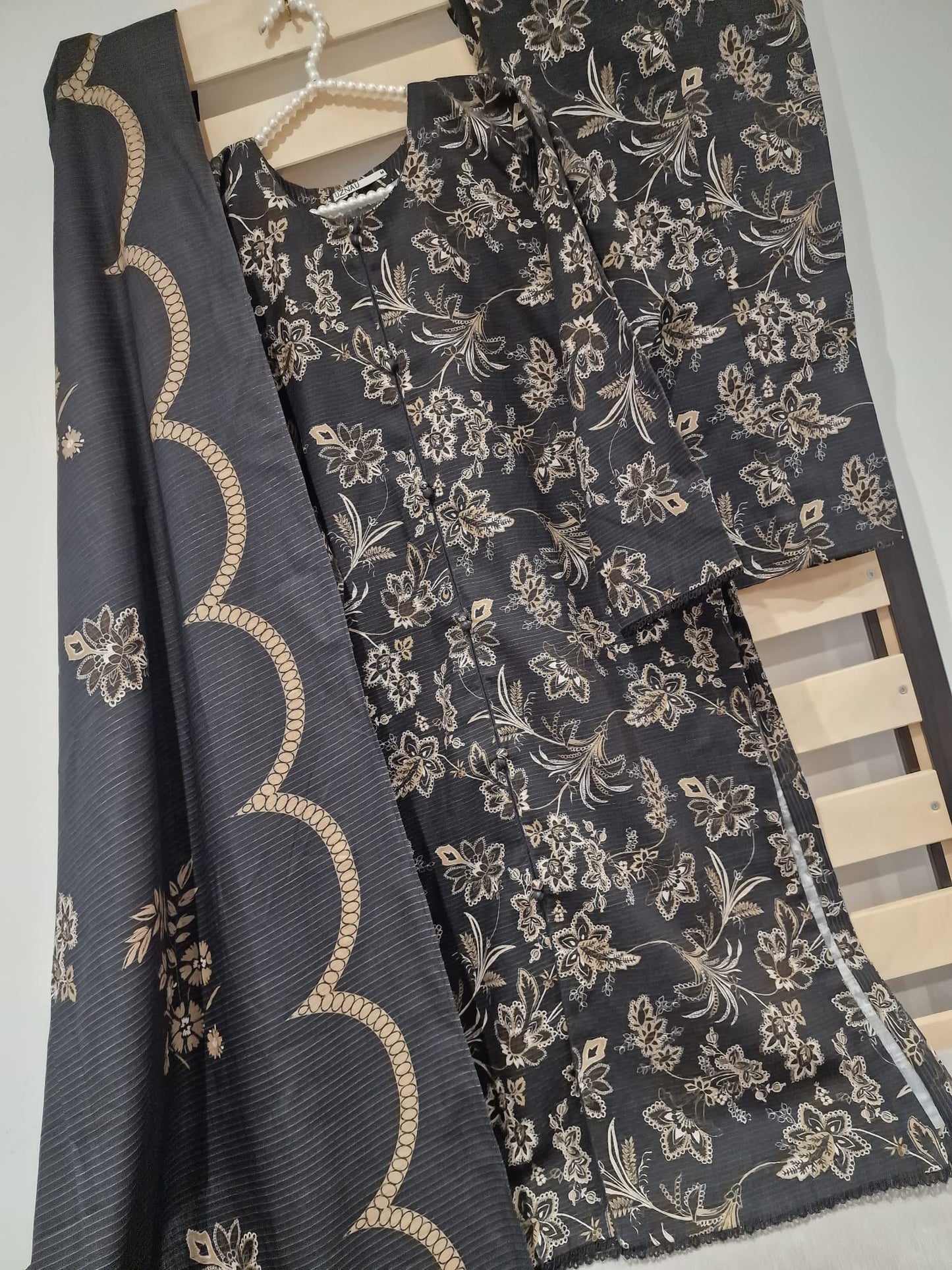 Uznau Khaddar Three Piece Suit UZ-KHD-BLK06