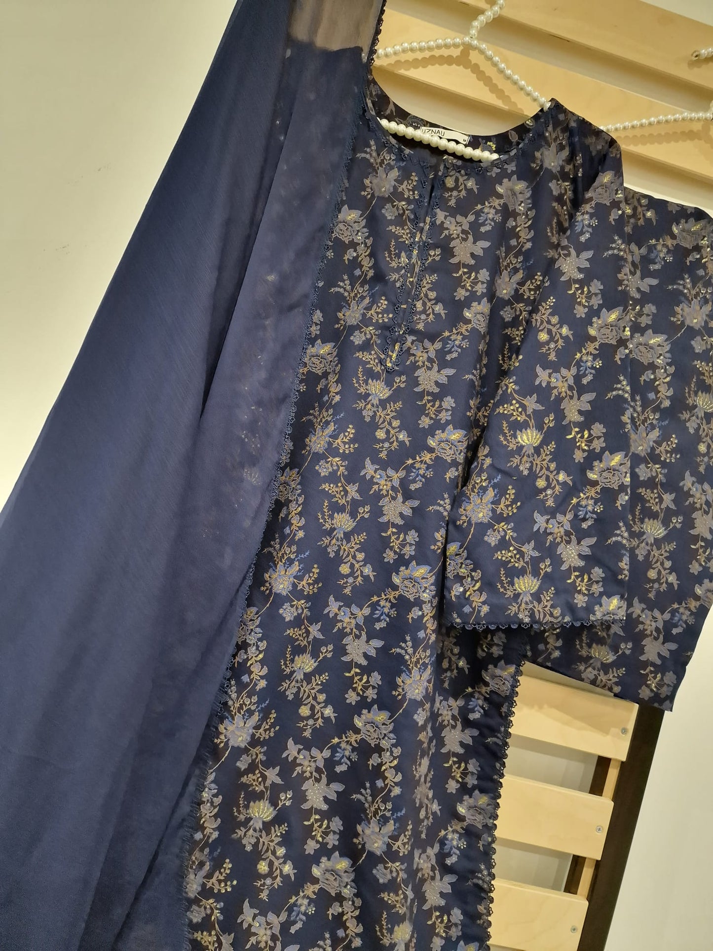 Uznau Pashmina Wool Three Piece Suit UZ-DH-BLU01