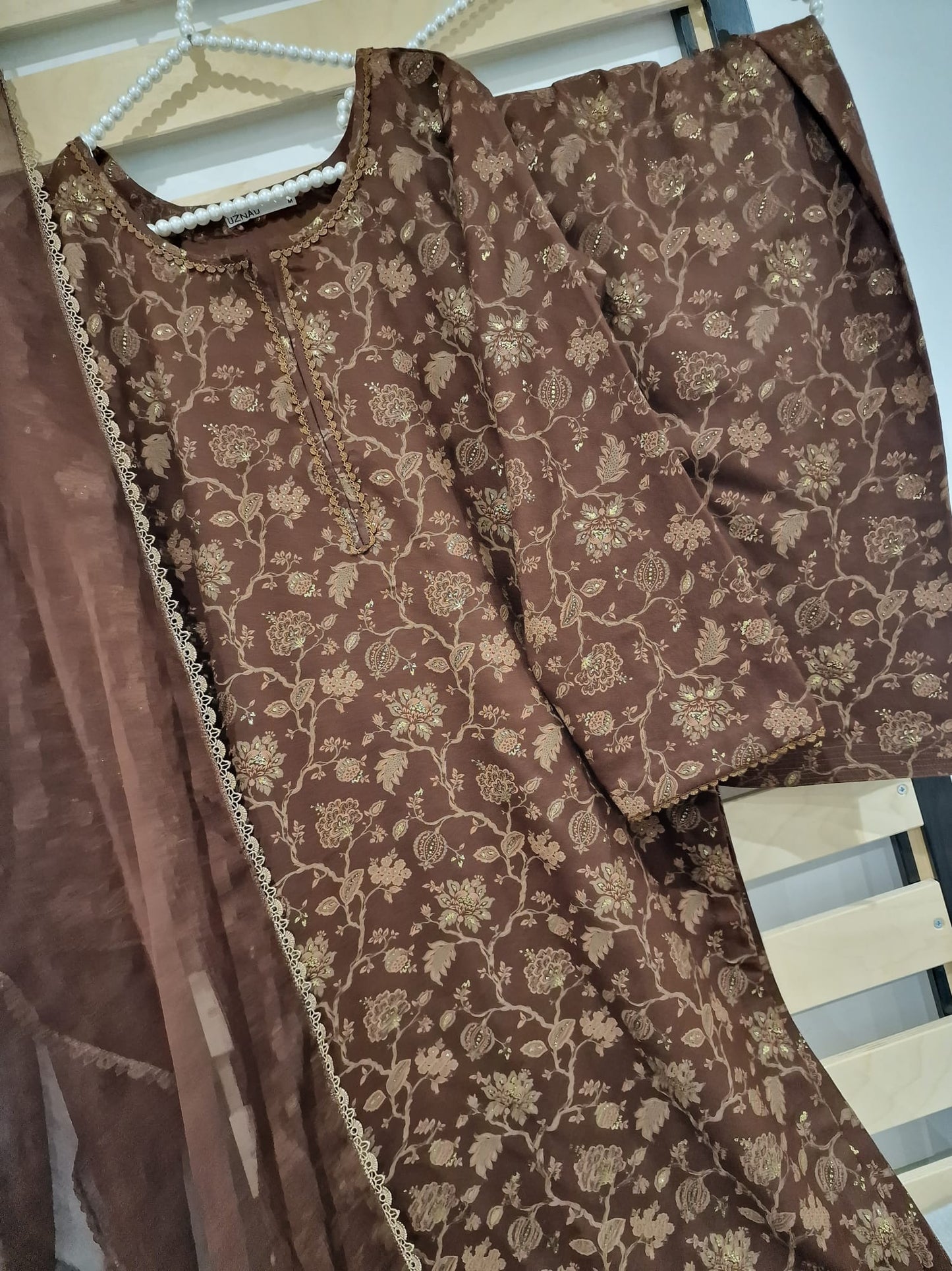 Uznau Pashmina Wool Three Piece Suit UZ-DH-BR03