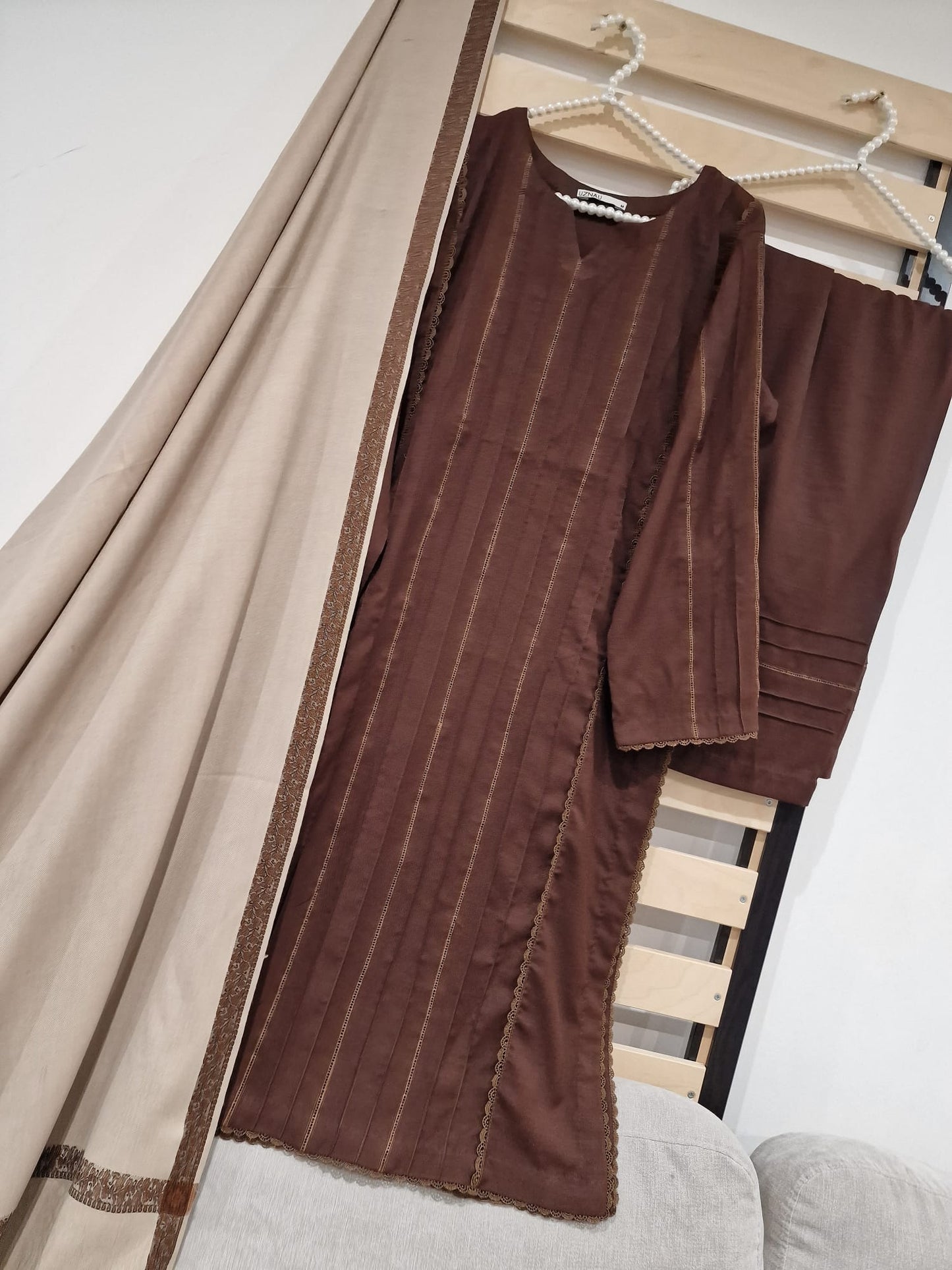Uznau Matina Wool Three Piece Suit With Shawl UZ-WL-BR01