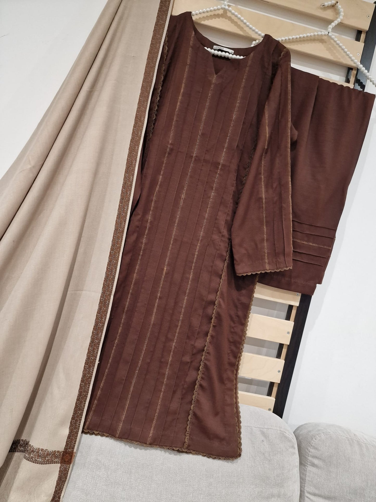 Uznau Matina Wool Three Piece Suit With Shawl UZ-WL-BR01
