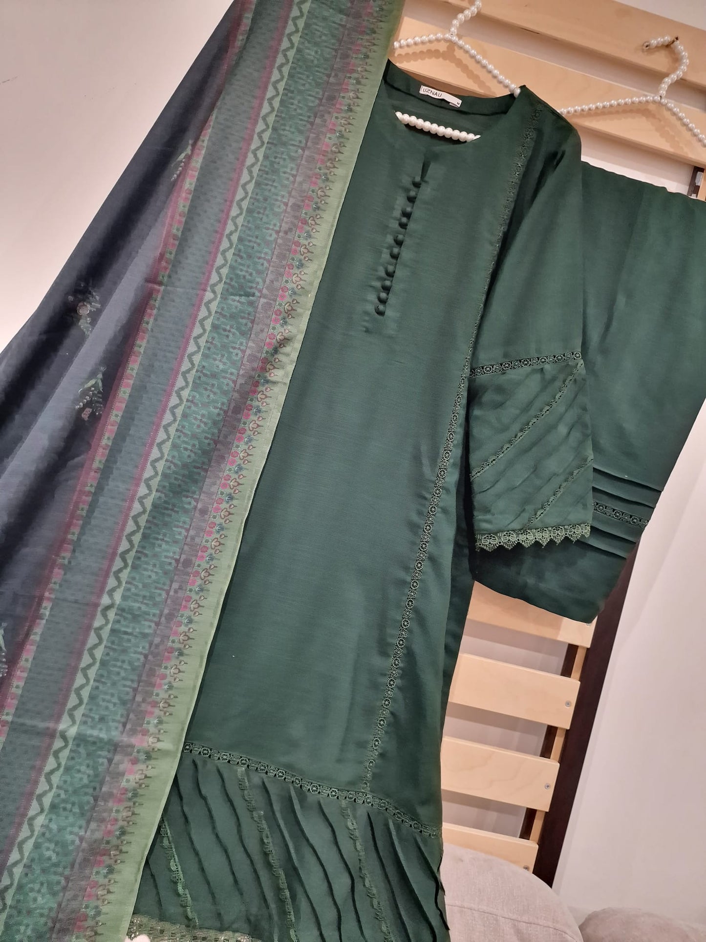 Uznau Marina Wool Three Piece Suit With Shawl UZ-WL-GR02