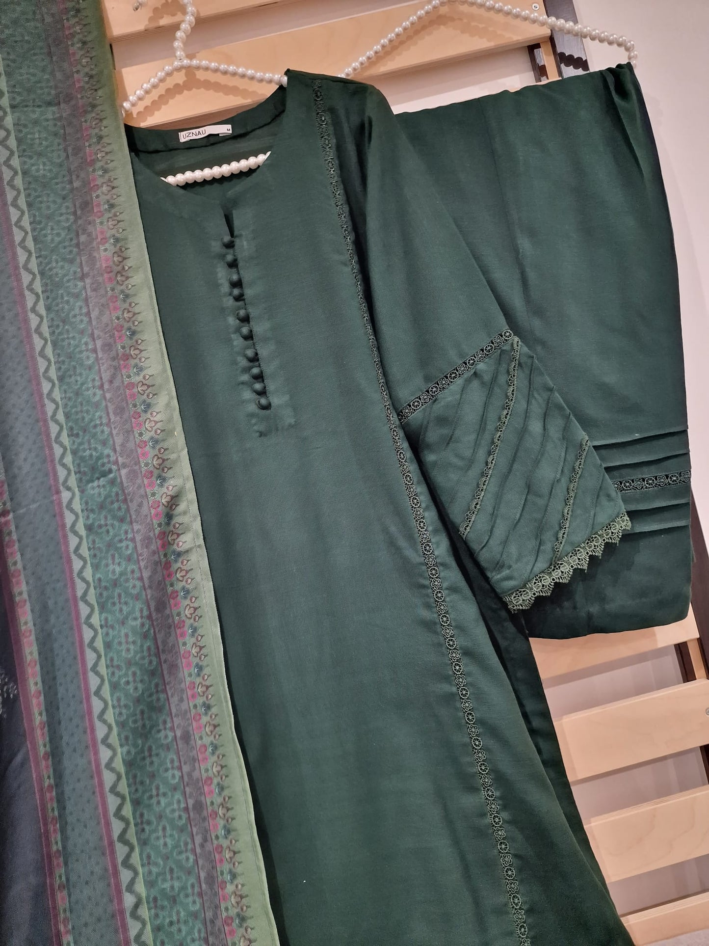 Uznau Marina Wool Three Piece Suit With Shawl UZ-WL-GR02