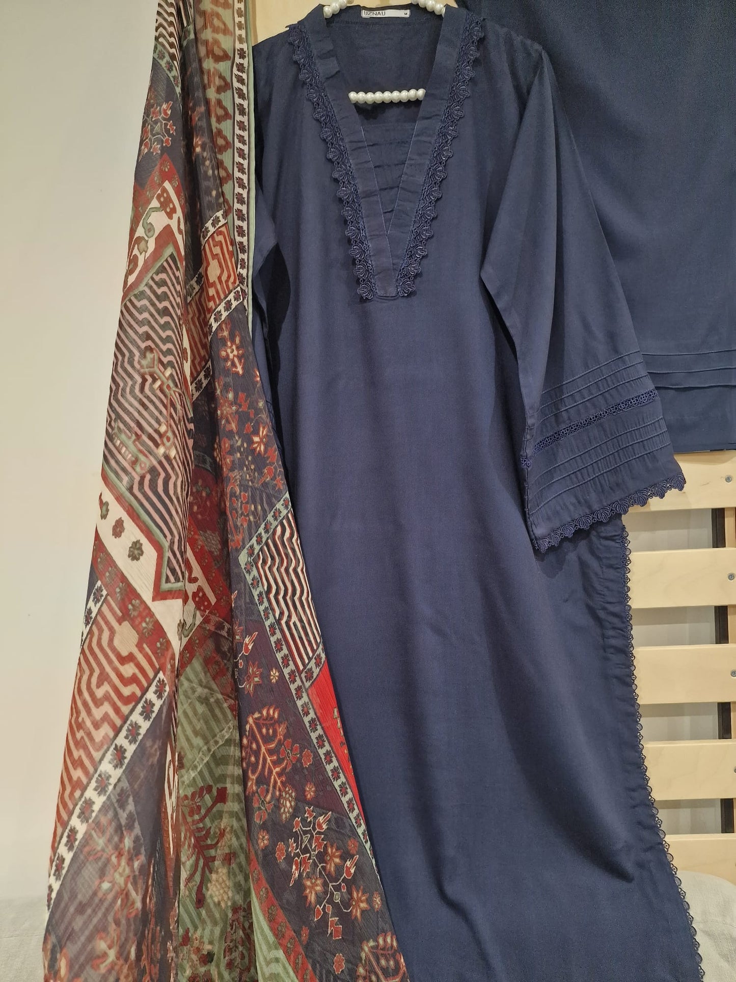 Uznau Linen Three Piece Suit UZ-LNN-BLU08
