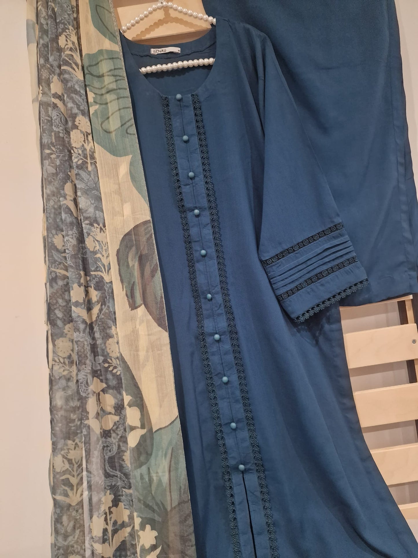 Uznau Linen Three Piece Suit UZ-LNN-BLU09