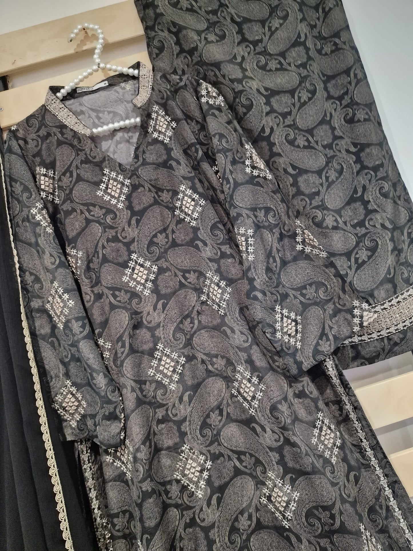 Sapphire Embroidered Grip Silk Three Piece Suit SP-SLK-BLK01