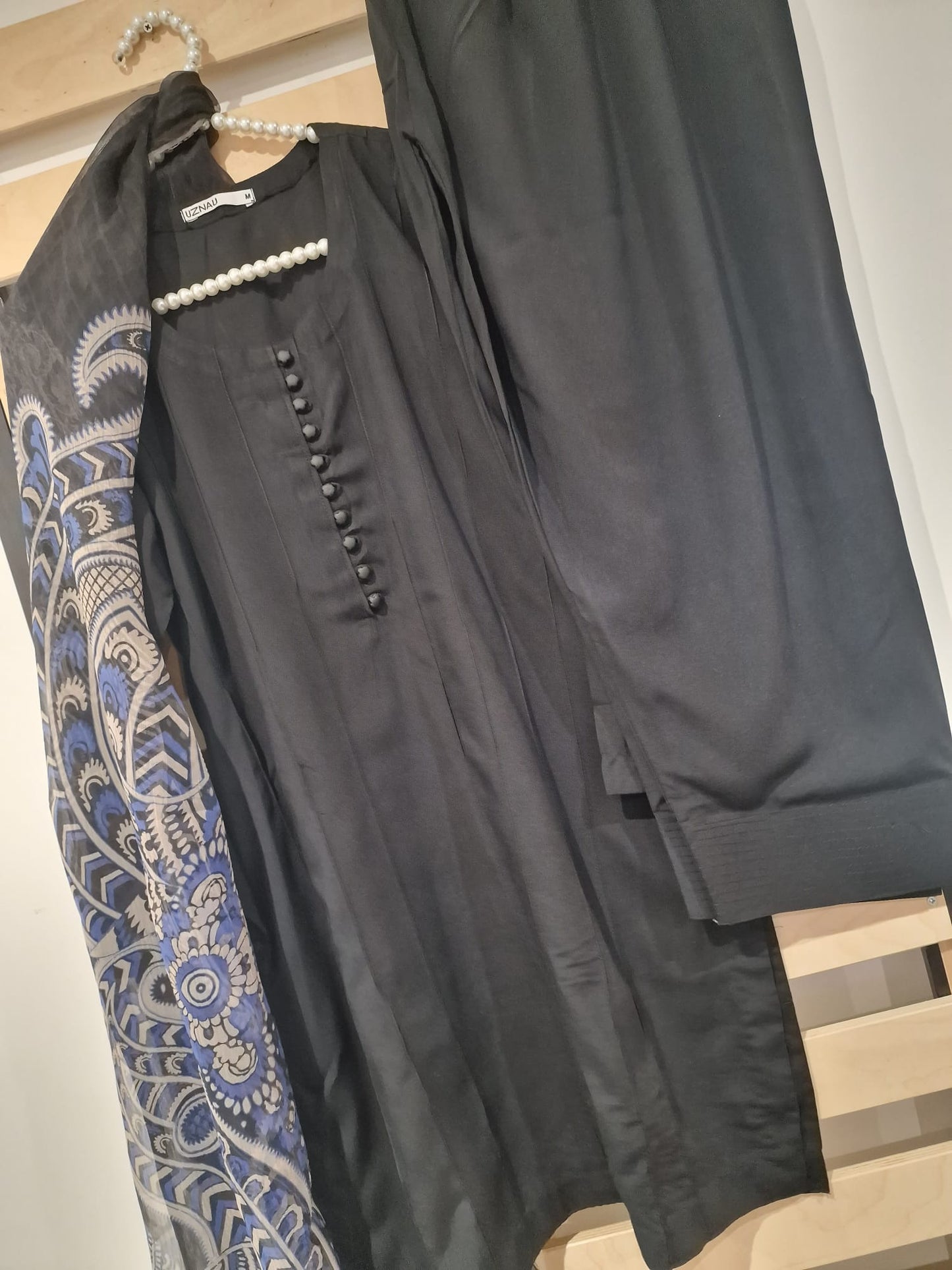 Uznau Linen Three Piece Suit UZ-LNN-BLK021