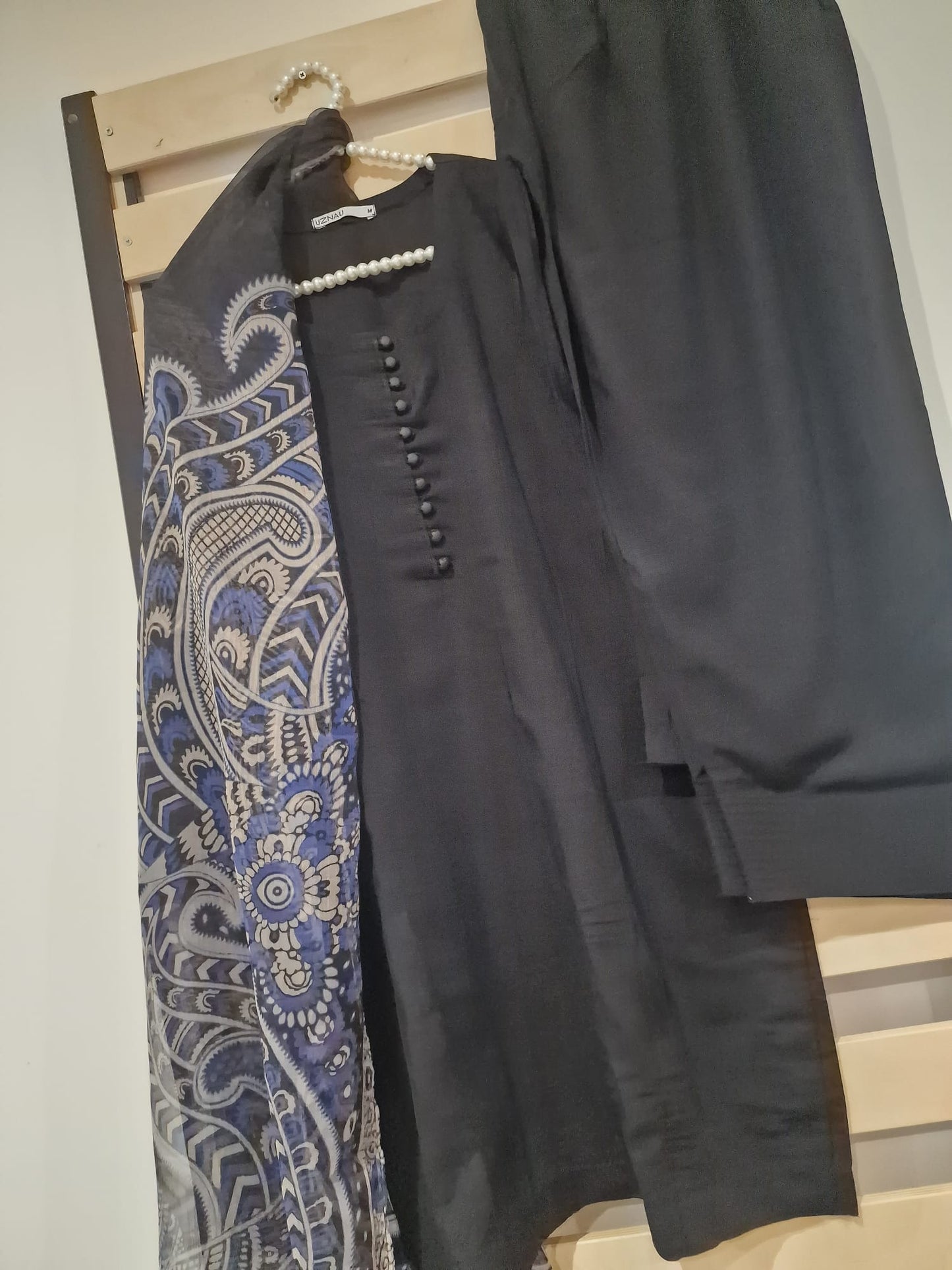 Uznau Linen Three Piece Suit UZ-LNN-BLK021