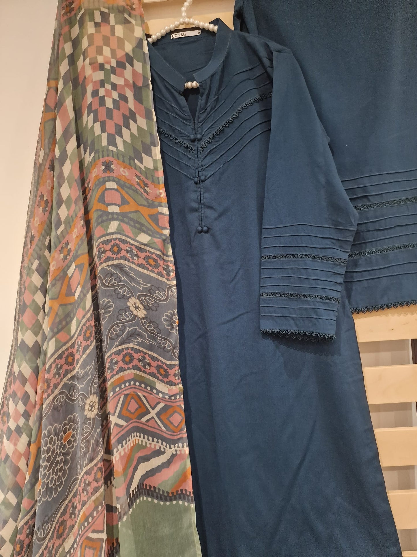 Uznau Linen Three Piece Suit UZ-LNN-BLU013