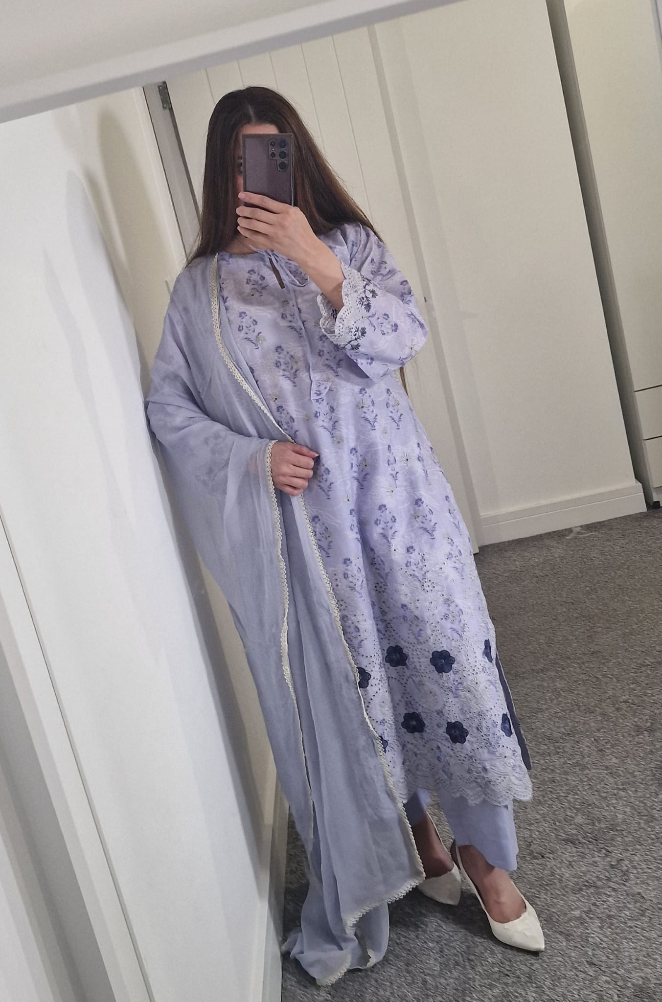 Uznau Embroided lawn Three Piece Summer Suit UZ-LWN-PRP04
