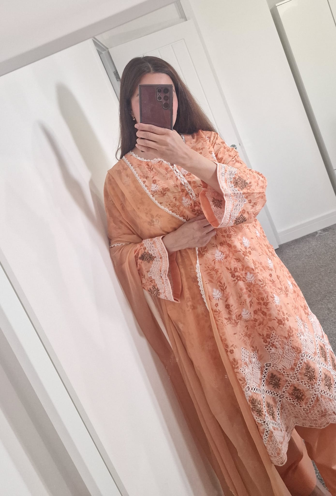 Uznau Embroided lawn Three Piece Summer Suit UZ-LWN-ORG01