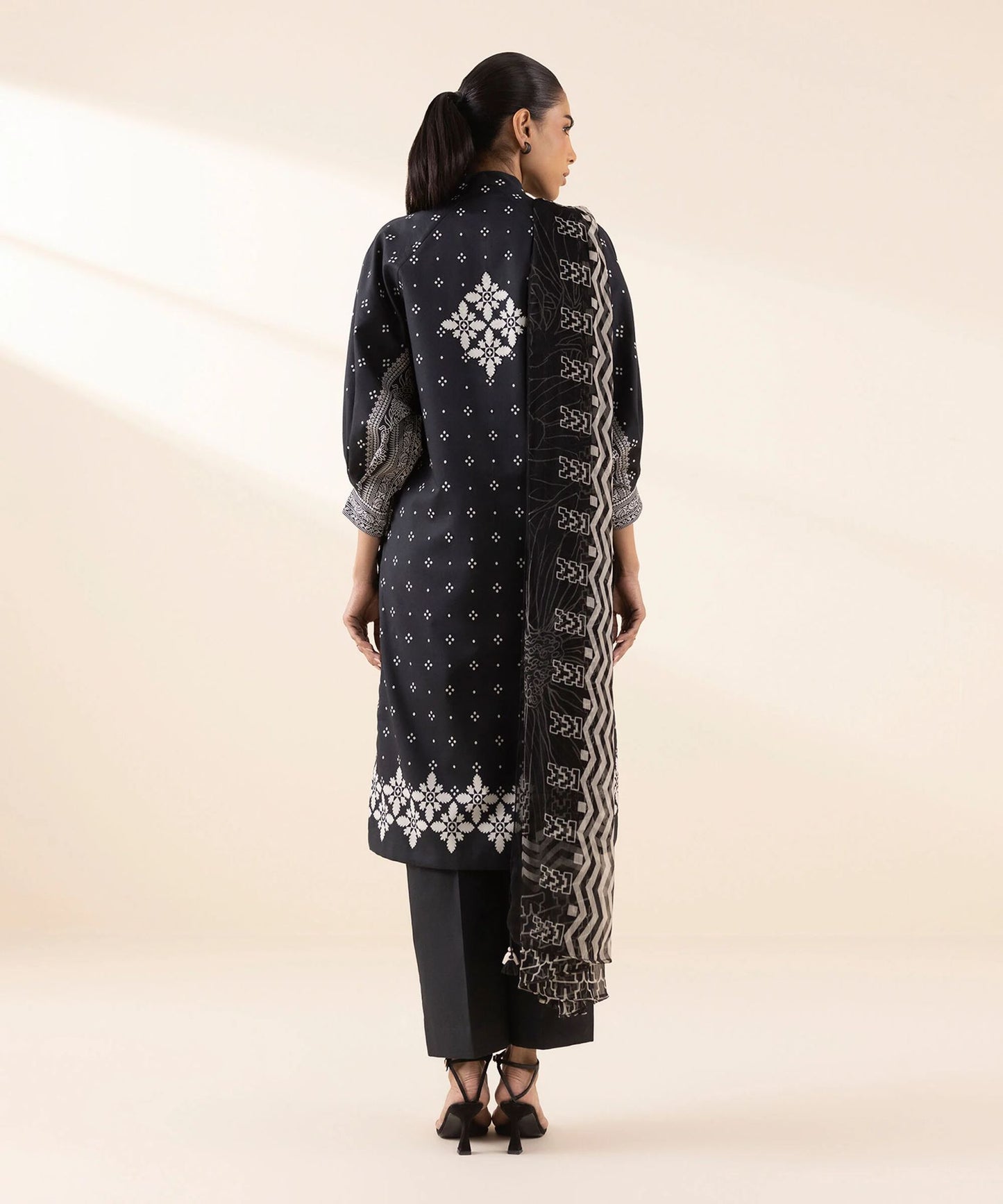 Sapphire Lawn Three Piece Suit SP-LWN-BLK019