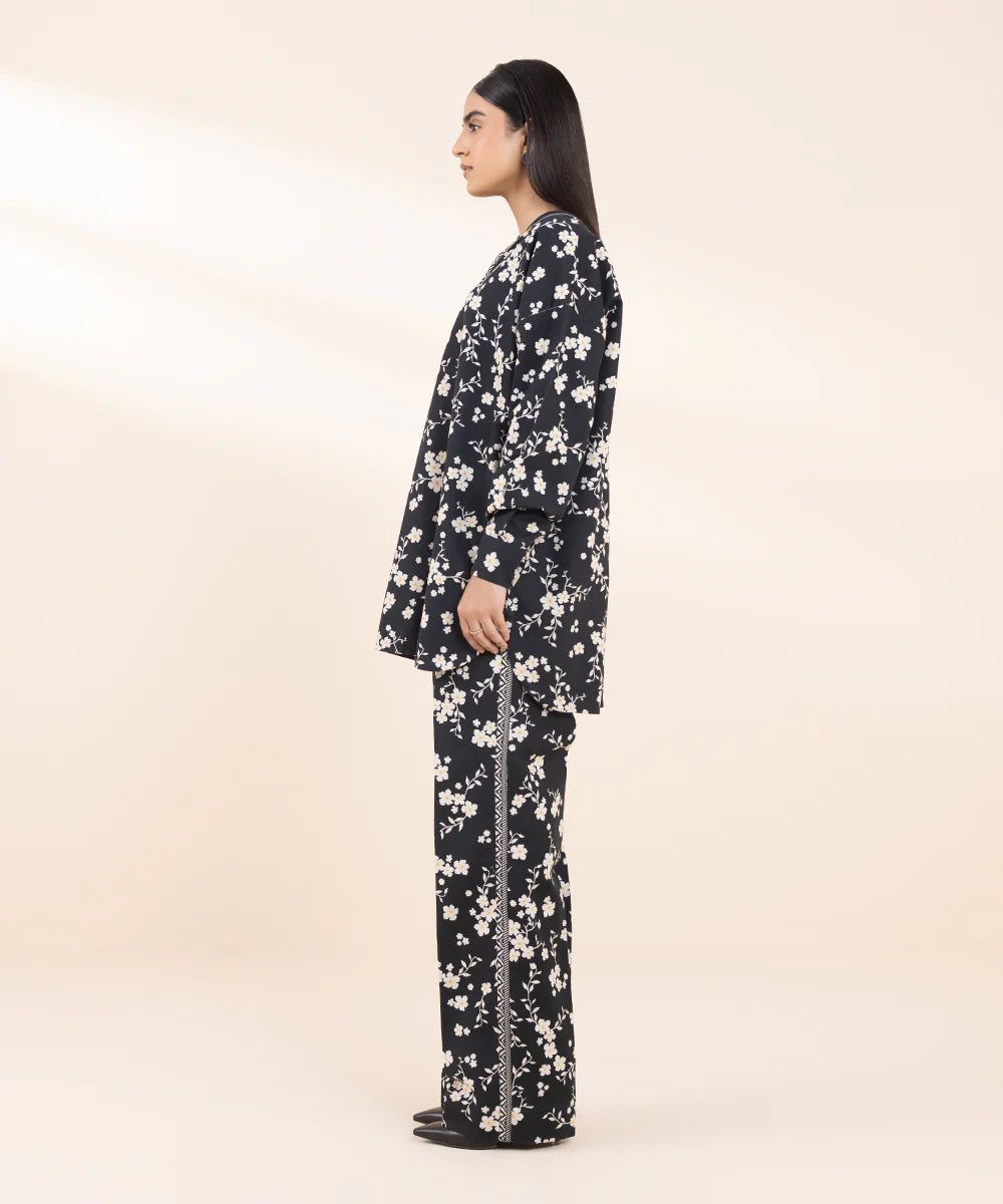 Sapphire Printed Khaddar Three Piece Suit SP-KHD-BLK01