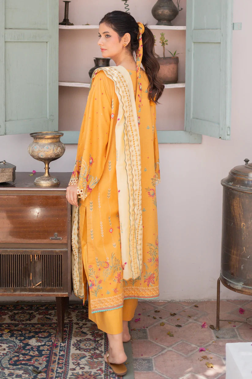 Uznau Premium Embroided Lawn Three Piece Suit UZ-LWN-YL04