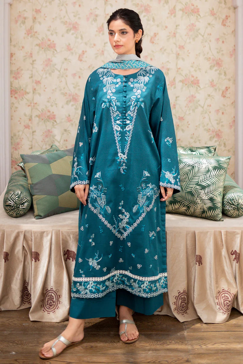 Uznau Premium Embroided Lawn Three Piece Suit UZ-LWN-TL01