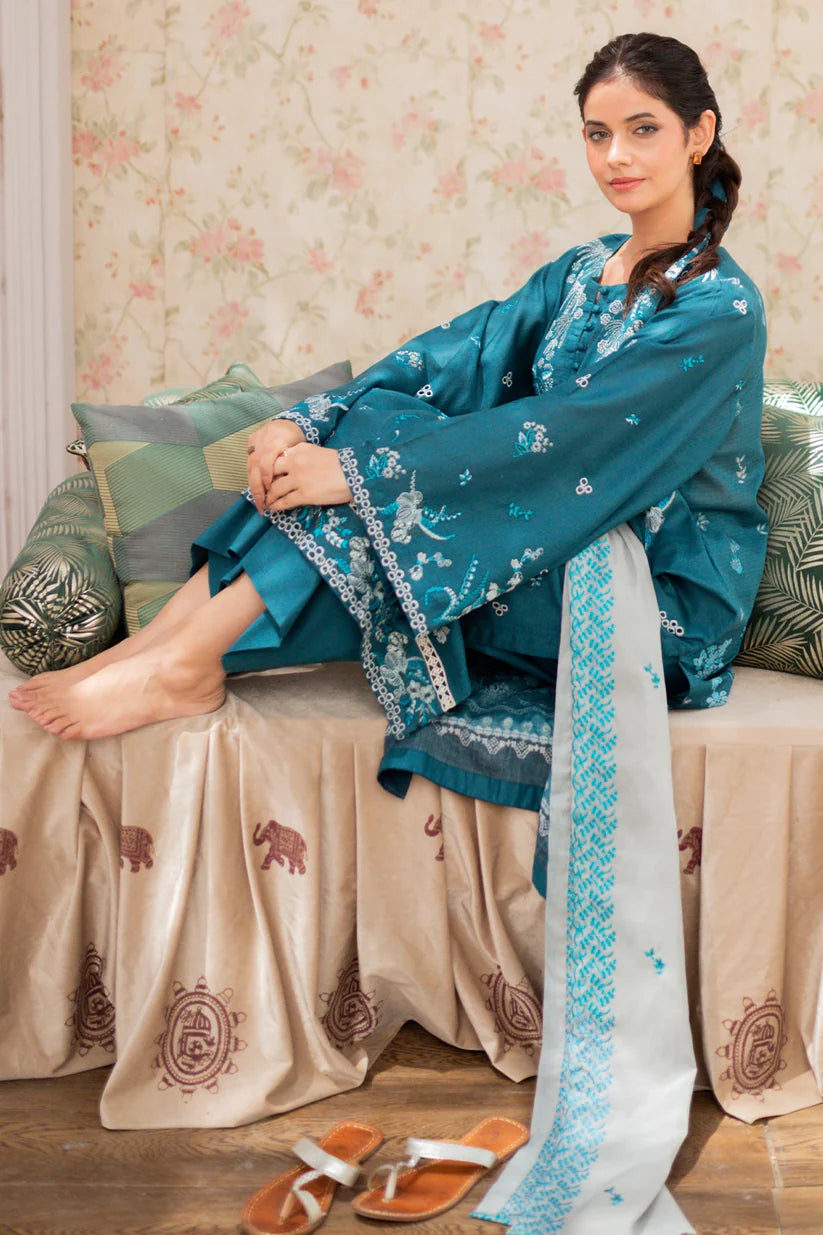 Uznau Premium Embroided Lawn Three Piece Suit UZ-LWN-TL01
